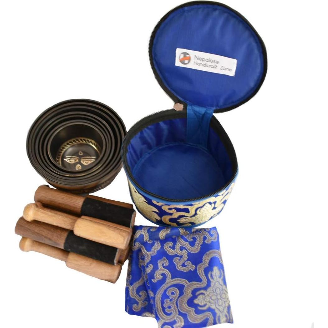 Conjunto de 7 Cuencos Tibetanos NHZ para Meditación - Negro