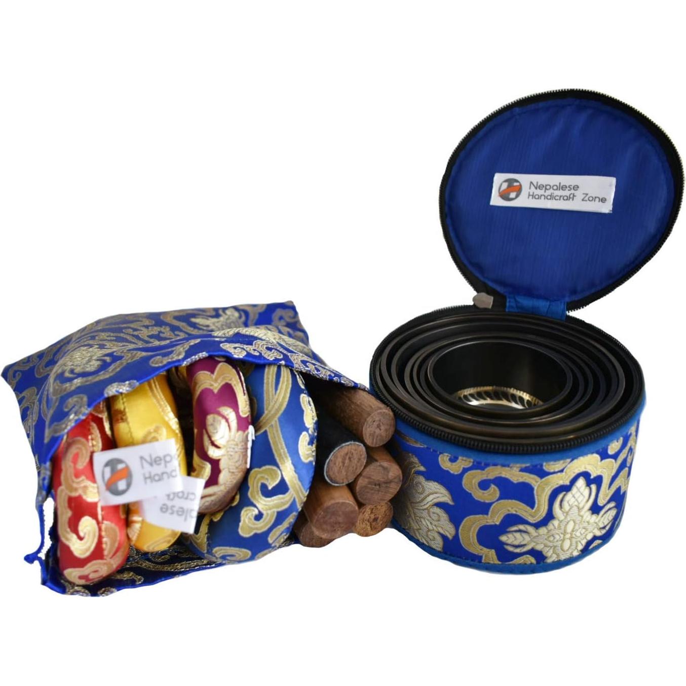 Conjunto de 7 Cuencos Tibetanos NHZ para Meditación - Negro