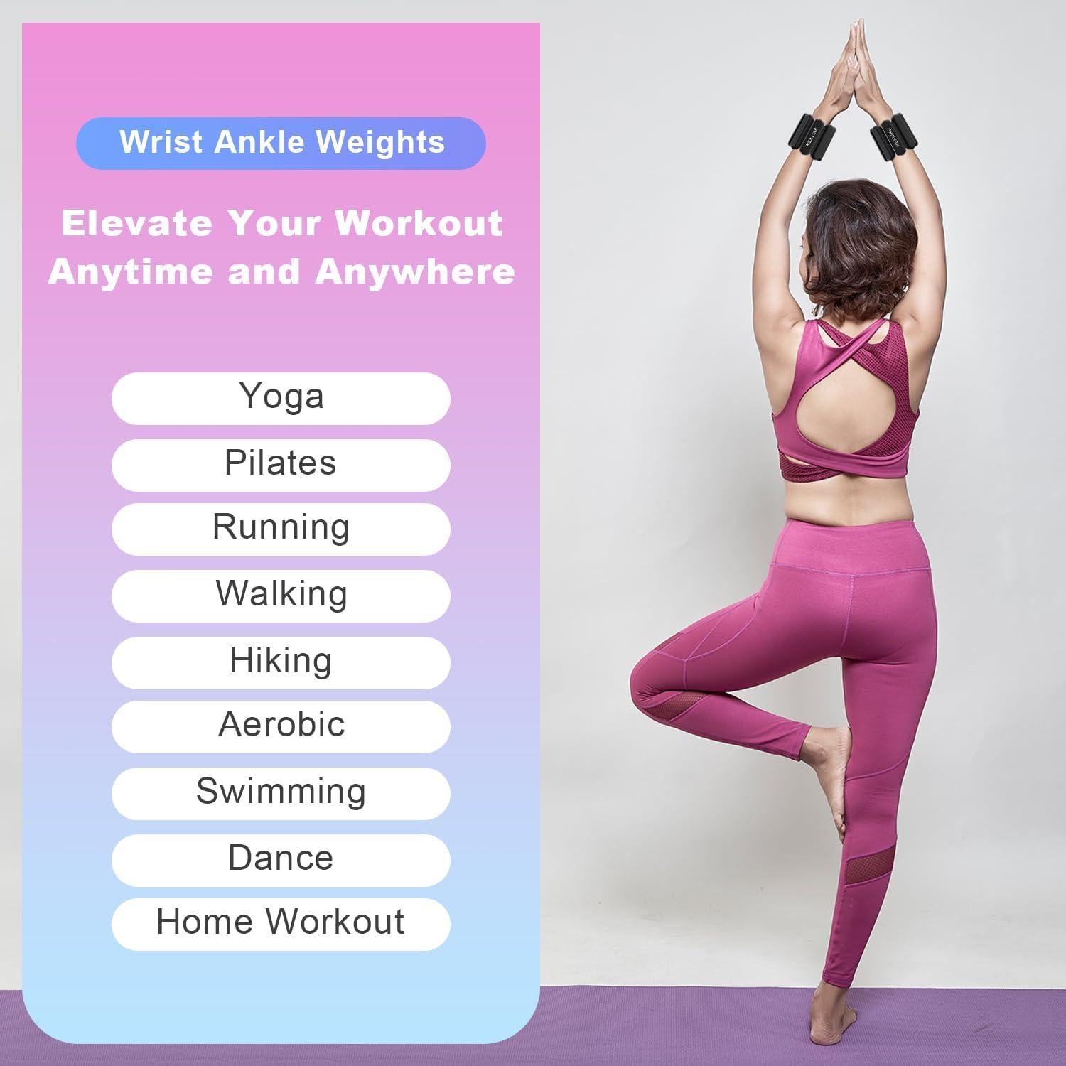 Pesas de Muñeca y Tobillo REALIKE 0.9 kg Ajustables Negro