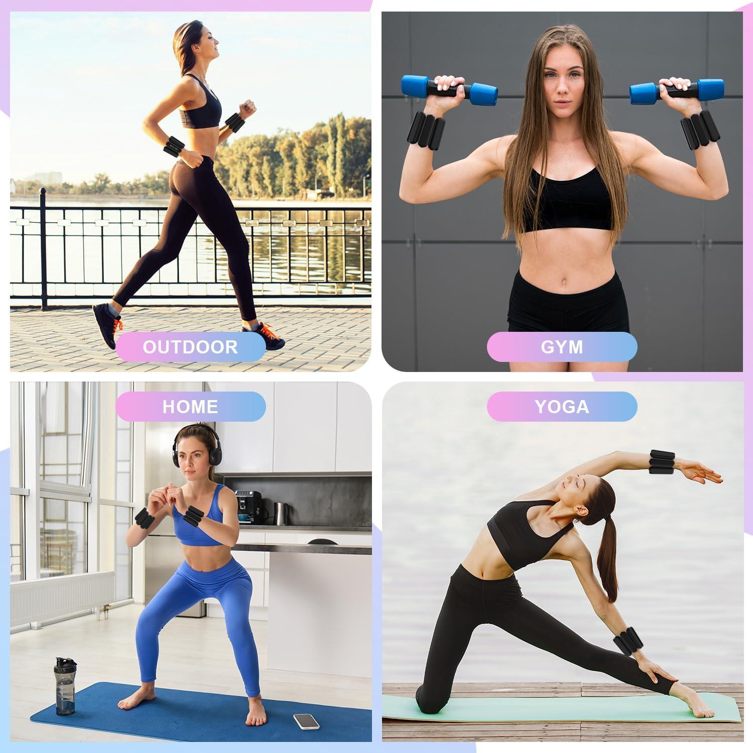 Pesas de Muñeca y Tobillo REALIKE 0.9 kg Ajustables Negro