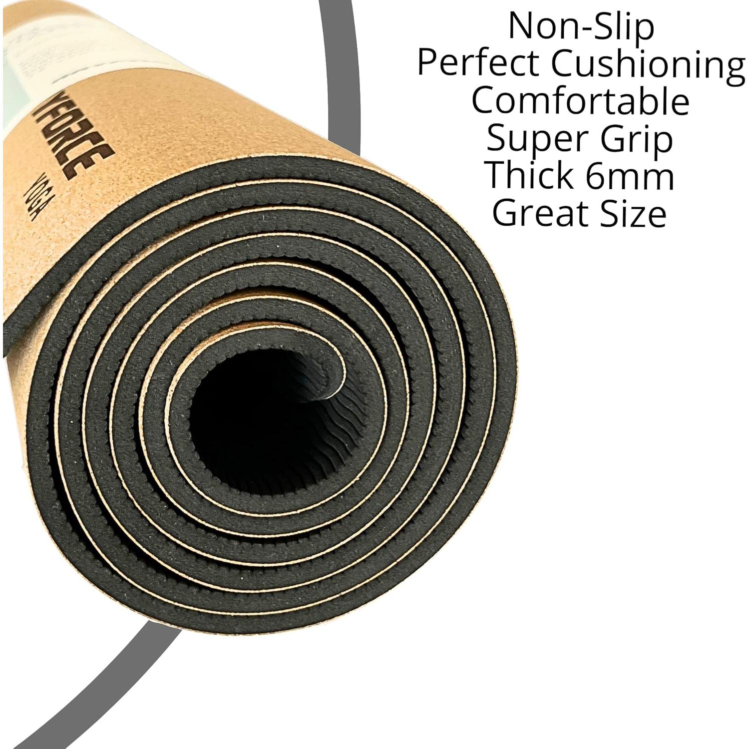 Alfombrilla de Yoga RAYFORCE de Corcho 6mm Antideslizante