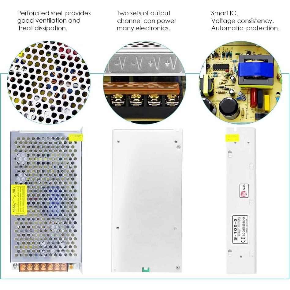 Fuente de Alimentación Conmutada Aclorol 5V 20A 100W
