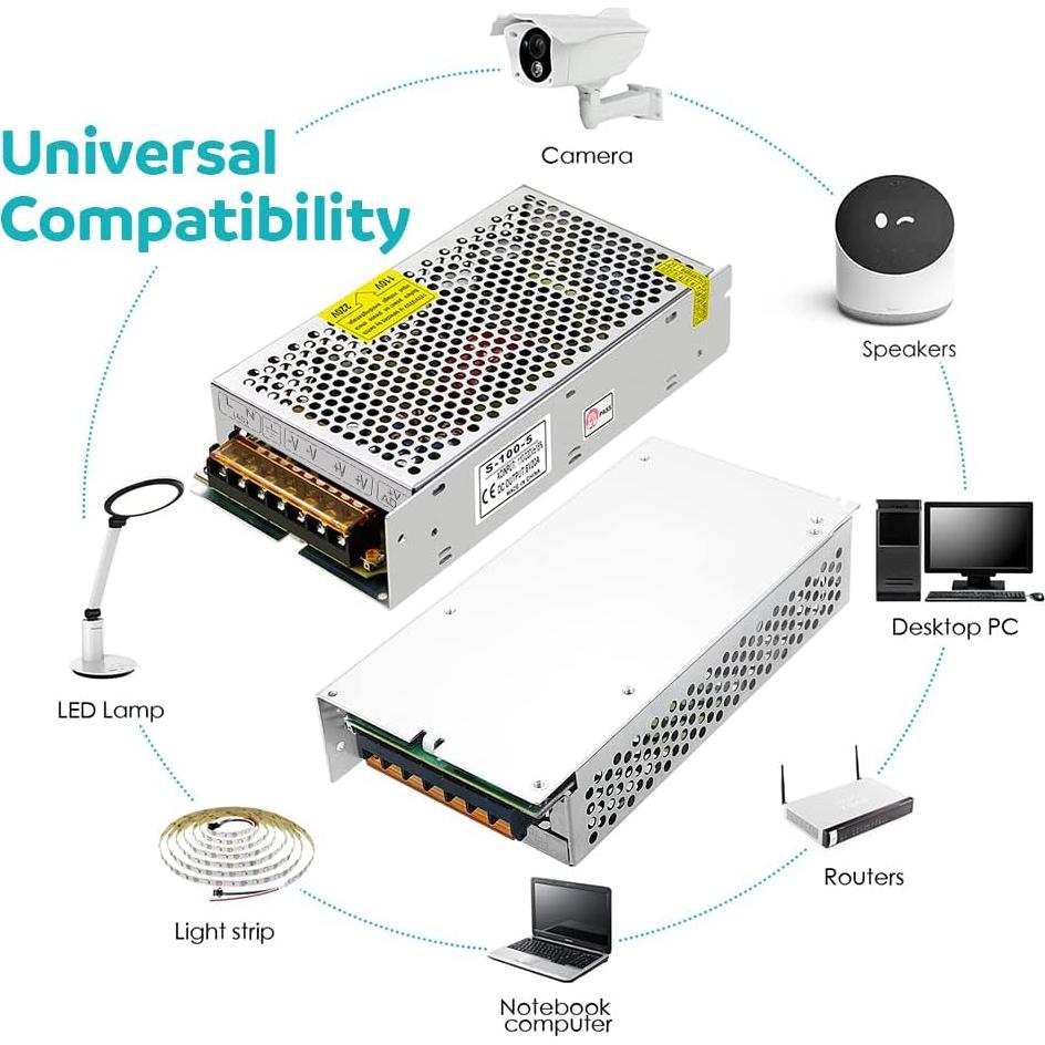 Fuente de Alimentación Conmutada Aclorol 5V 20A 100W
