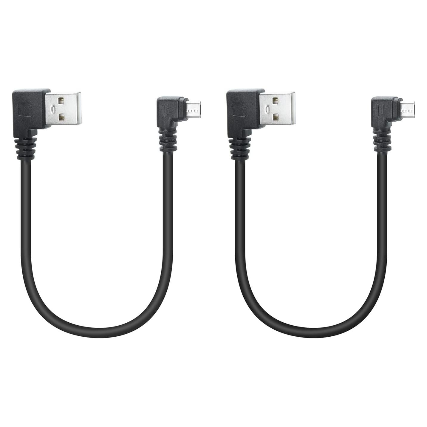 Cable Micro USB 25cm Maixbomr Carga Rápida 2A Ángulo Izquierdo