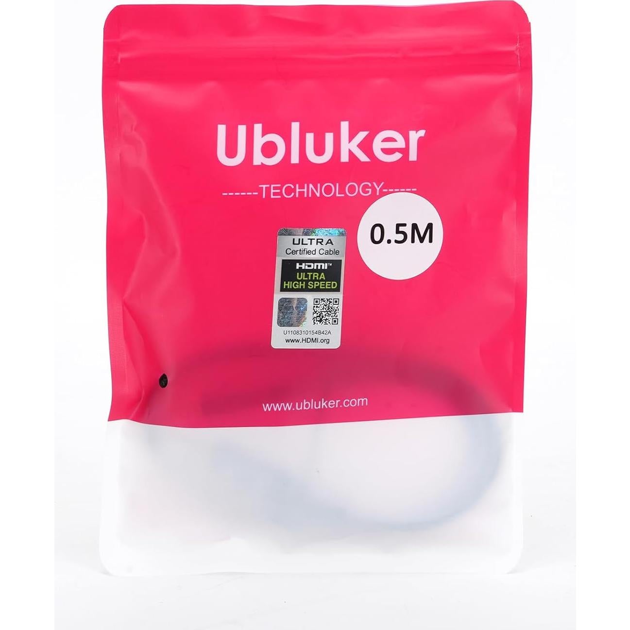 Cable HDMI Ultra Alta Velocidad Ubluker 0.46 m 48Gbps 4K 8K