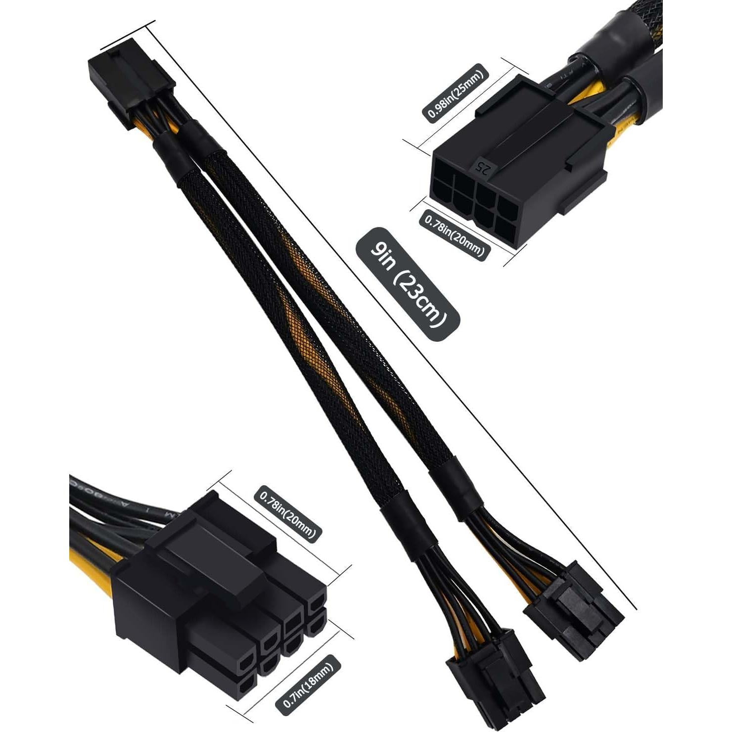 Cable divisor PCIe 8 pines COMeap 23cm hembra a doble macho