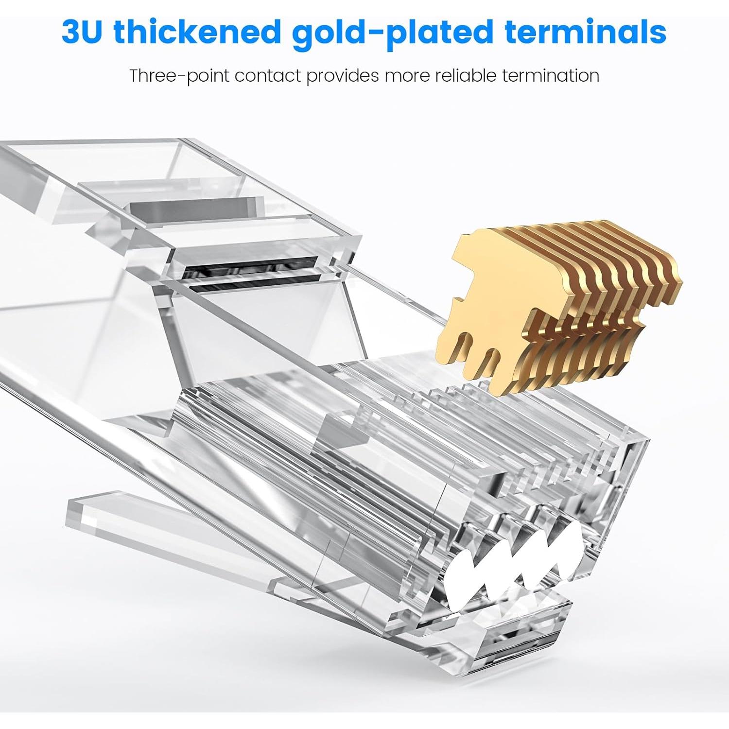 Conectores RJ45 Cat6 MOGOOD - Paquete de 10 Unidades