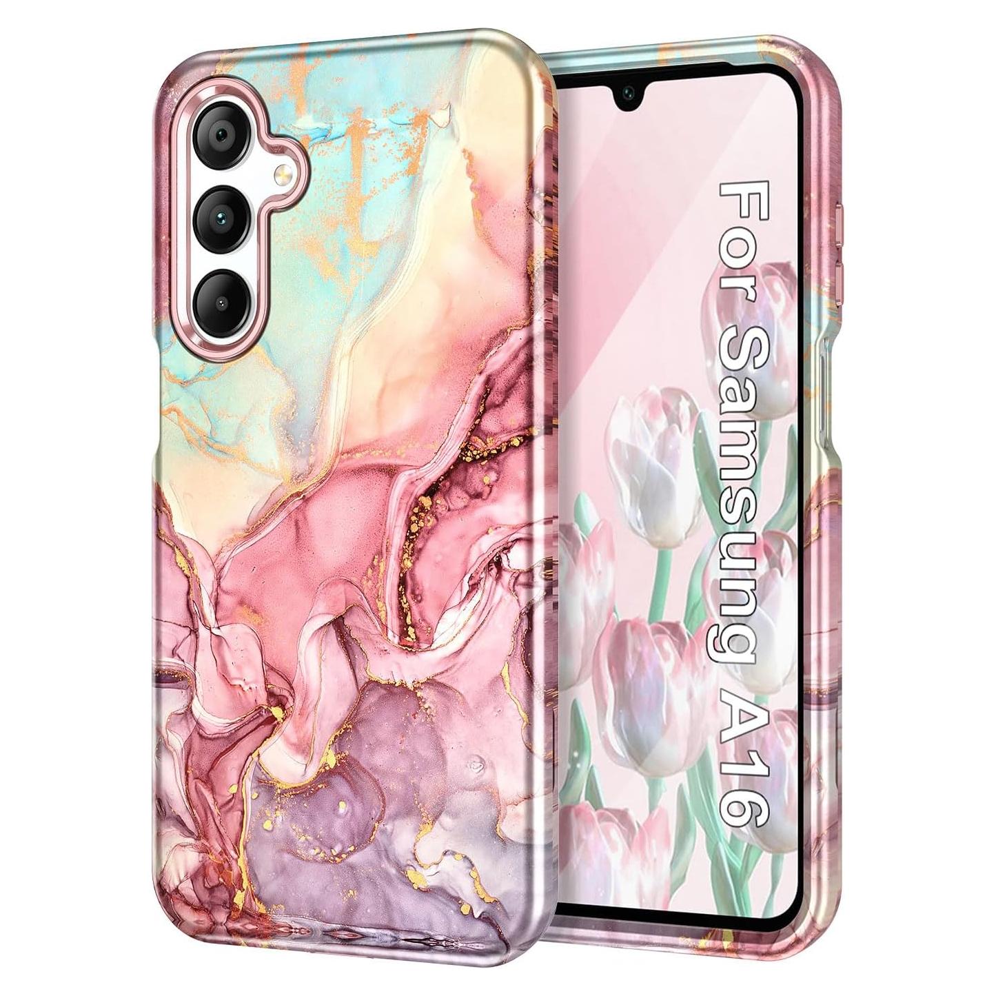 Funda Btscase para Samsung Galaxy A16 5G Oro Rosa 3 en 1