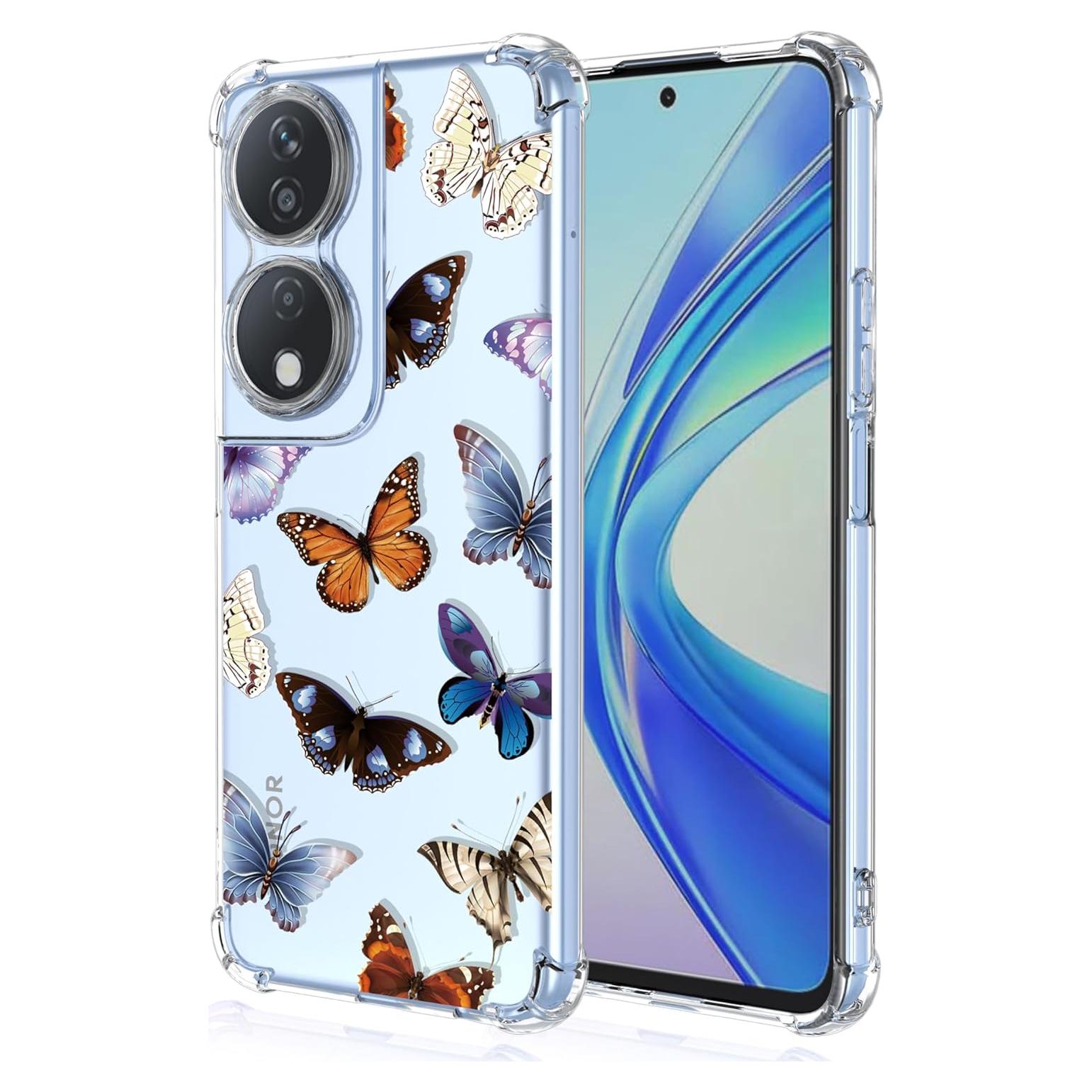 Funda TPU Transparente Floral para Huawei Honor X7B/90 Smart