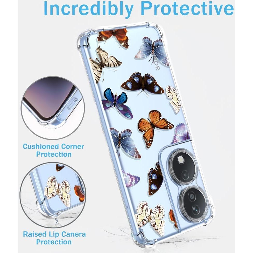 Funda TPU Transparente Floral para Huawei Honor X7B/90 Smart