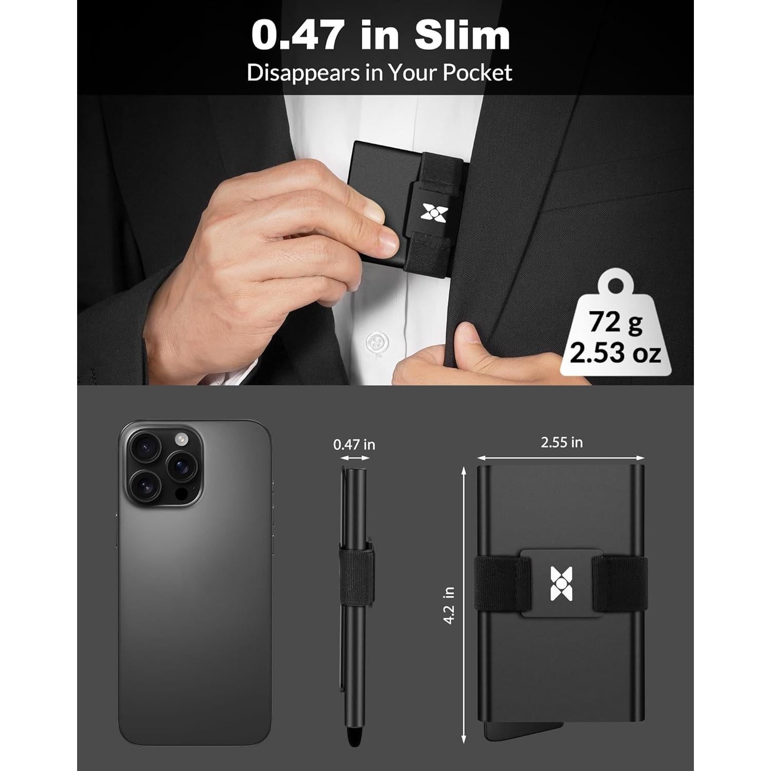 Billetera delgada HYTREIX para hombres con bloqueo RFID - 12+ tarjetas