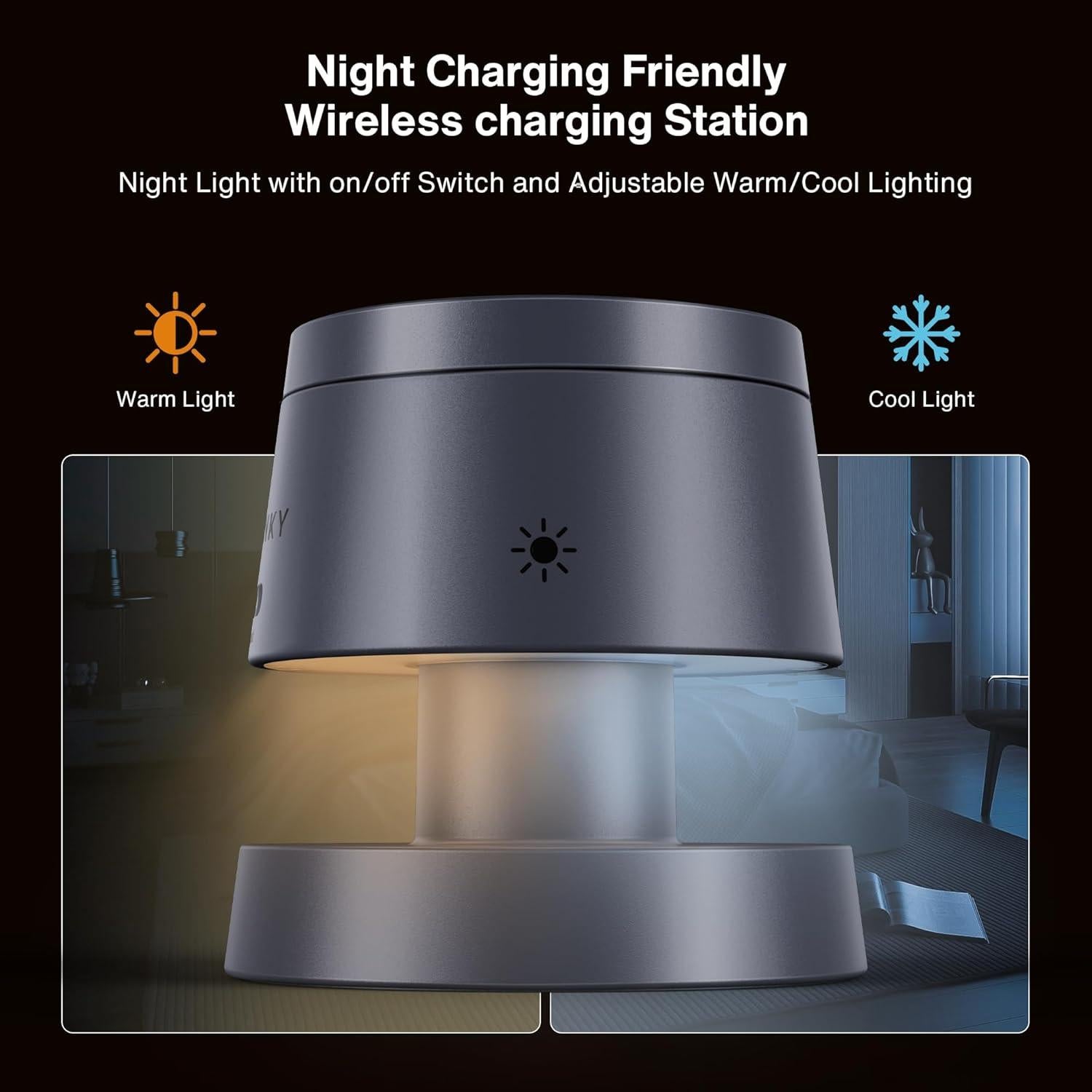 Estación de Carga Inalámbrica 4 en 1 iVANKY con Lámpara Nocturna