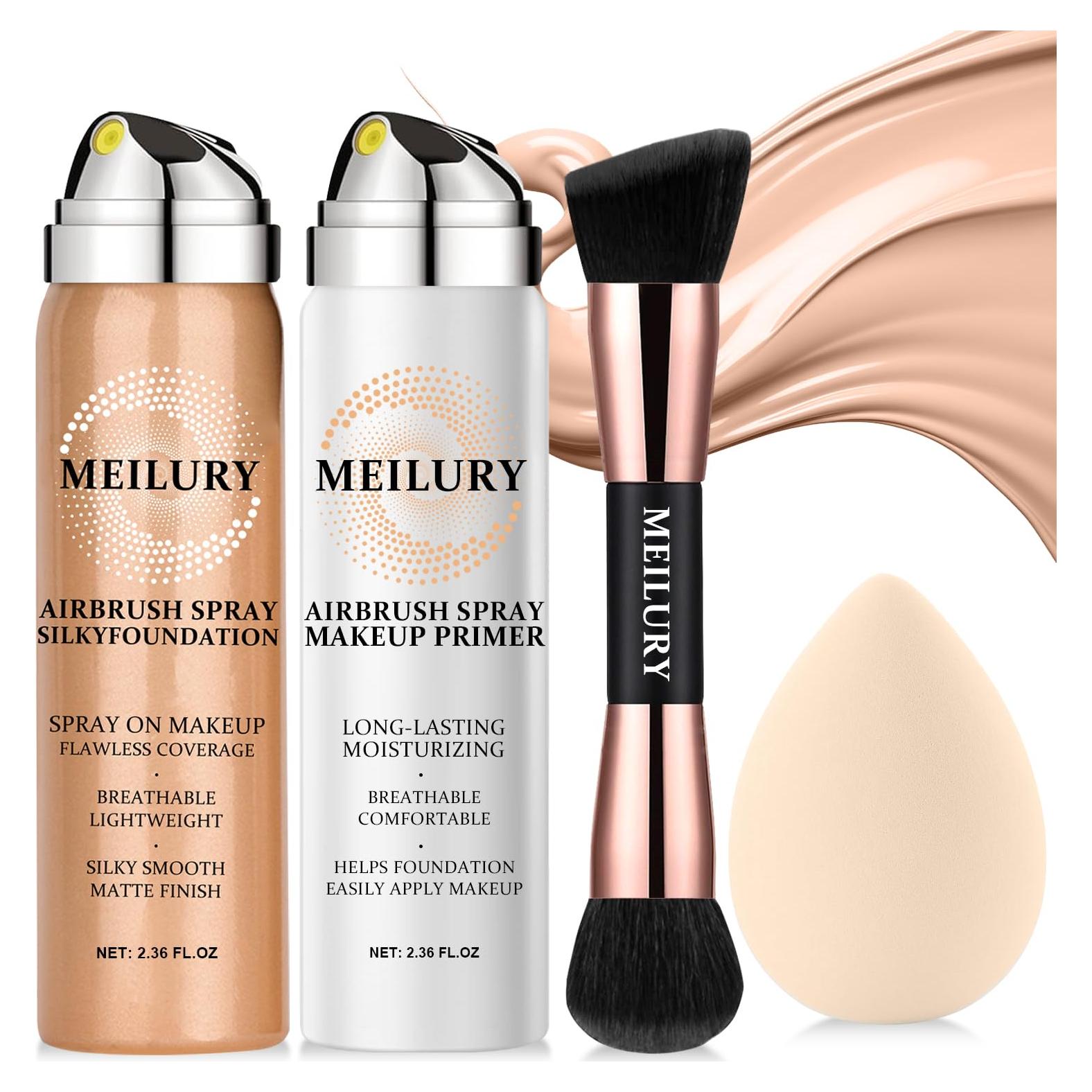 Set de Spray de Base AirBrush MEILURY 70ML Hidratante Natural