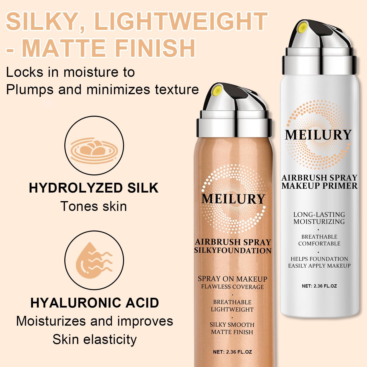 Set de Spray de Base AirBrush MEILURY 70ML Hidratante Natural