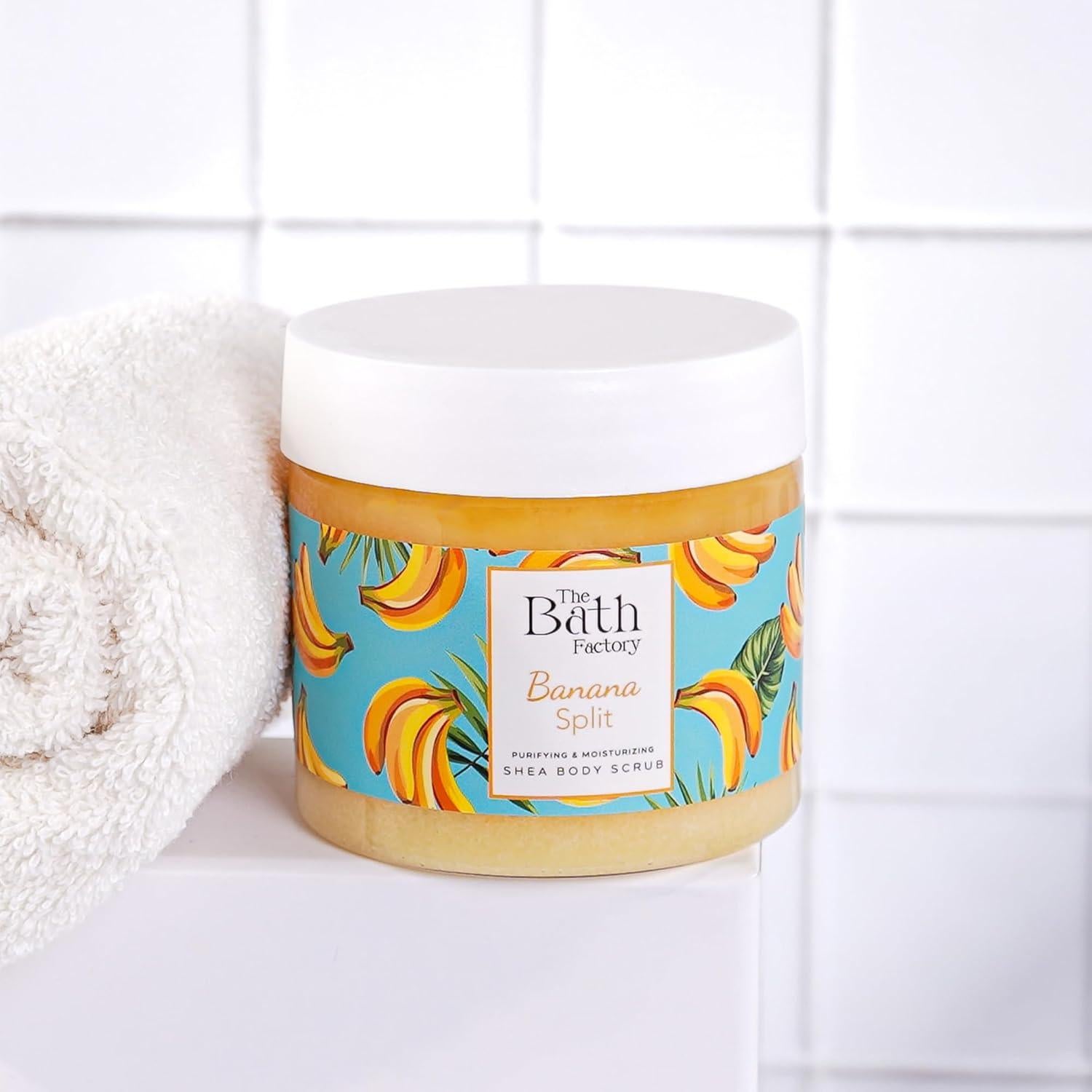 Exfoliante Corporal Vegano The Bath Factory con Manteca de Karité y Plátano