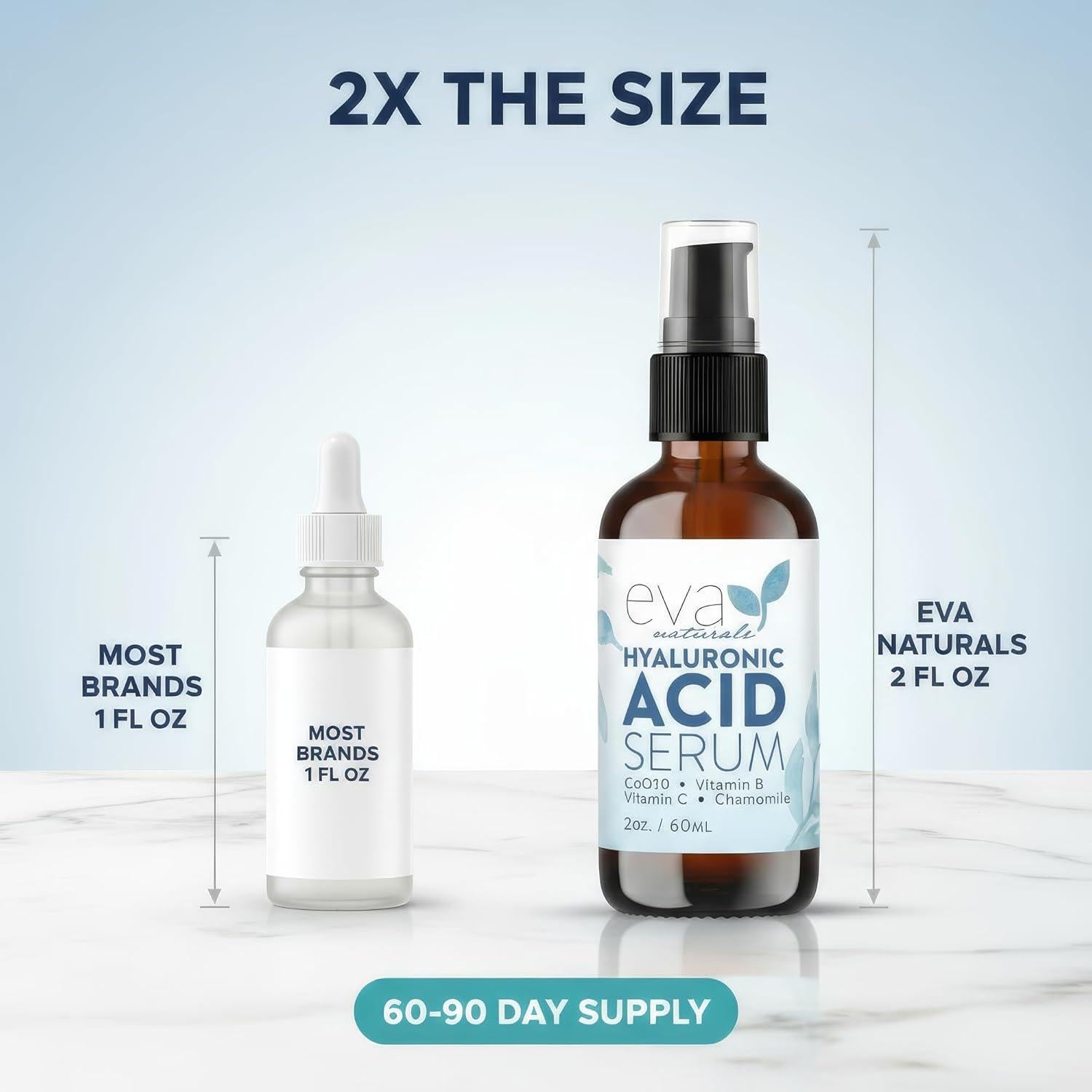 Suero Facial de Ácido Hialurónico Eva Naturals 59 ml - Hidratante Antienvejecimiento