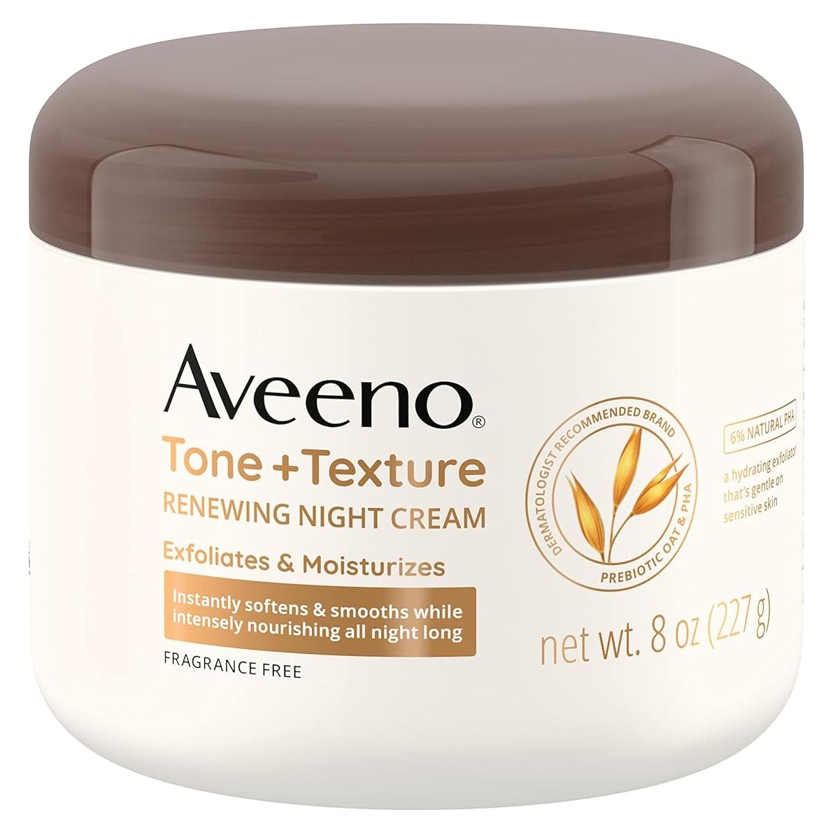 Crema Nocturna Renovadora Aveeno 226.8 g - Exfoliante e Hidratante