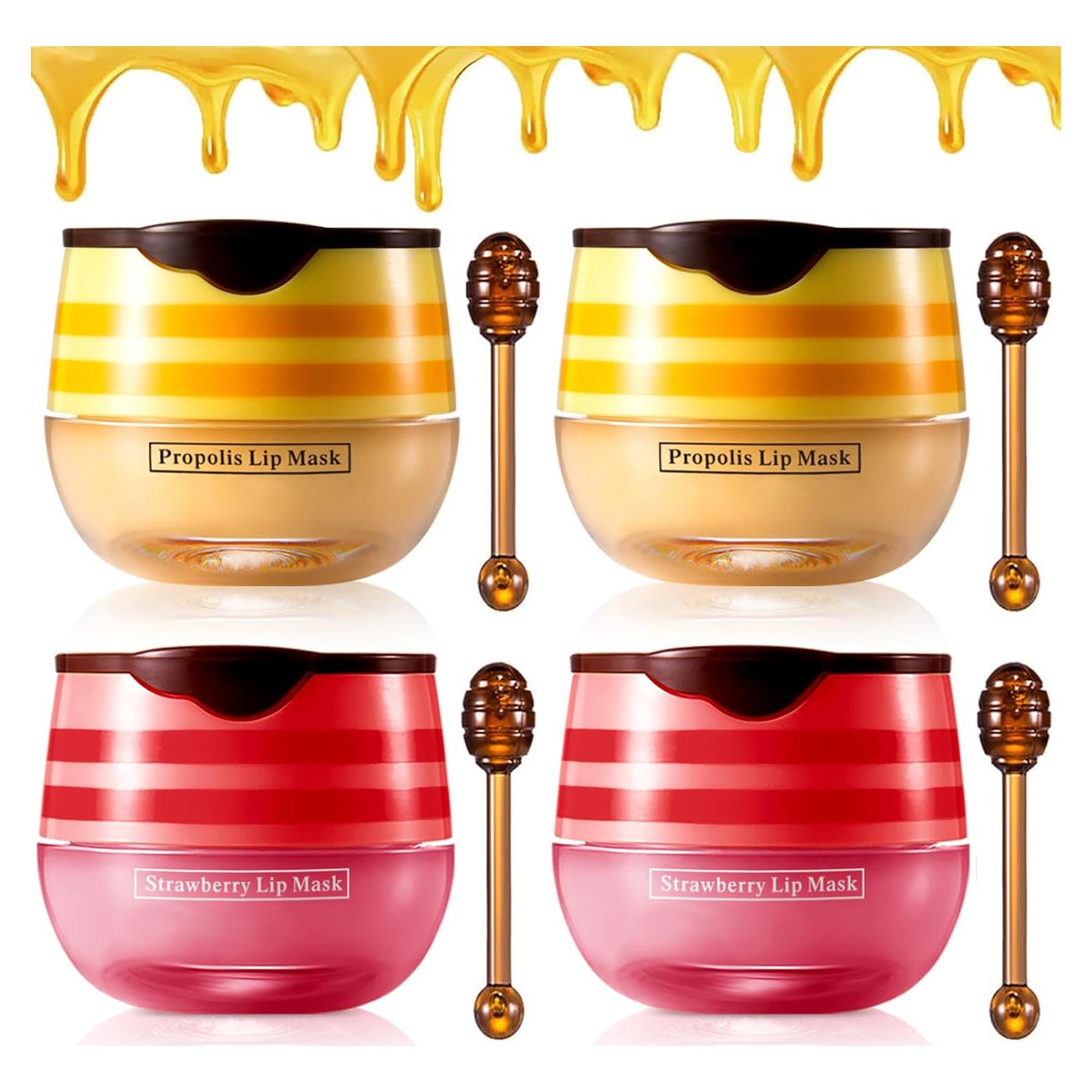 Bálsamo Labial Hidratante Fresa y Miel FYEBOO 4PCS