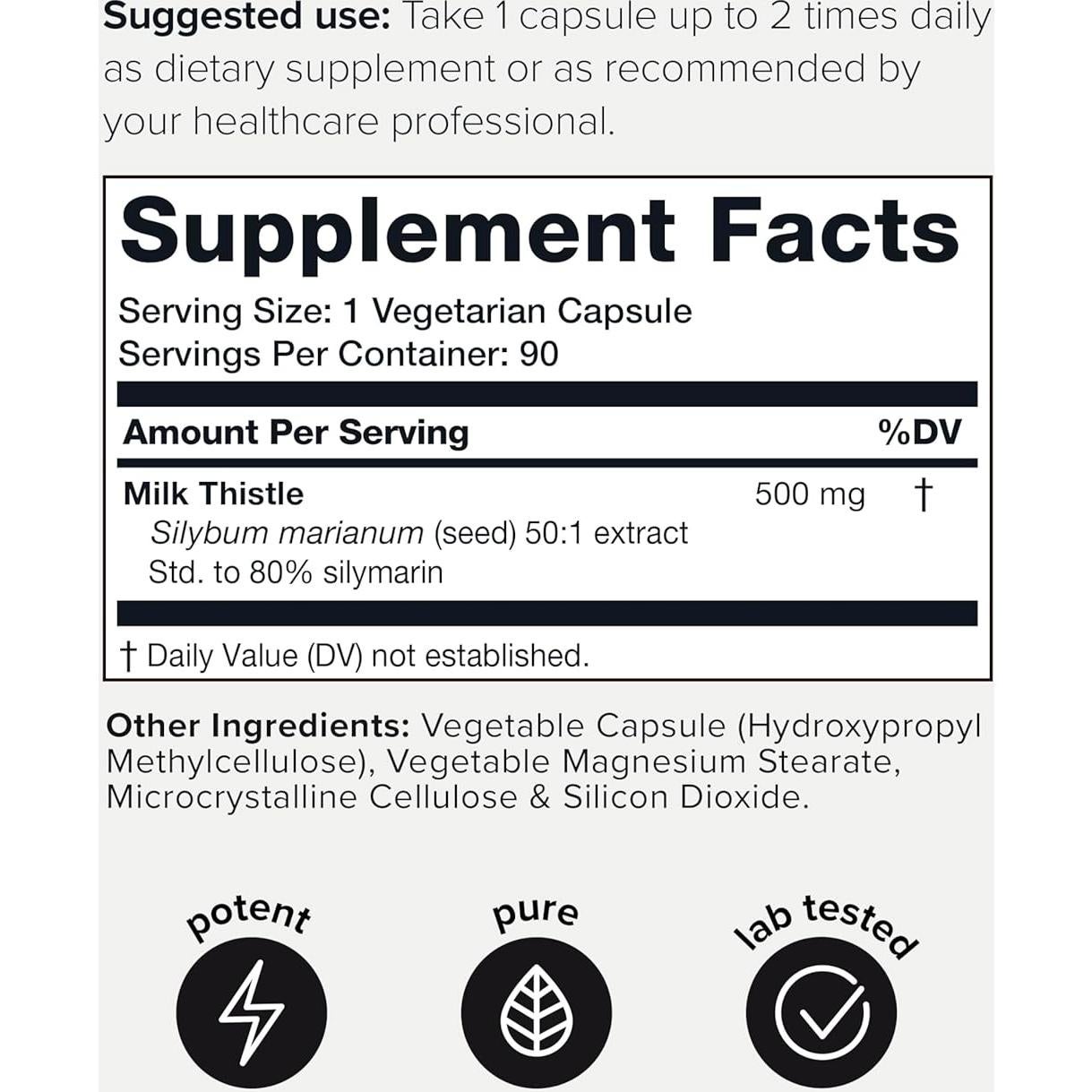 Cardo Mariano Toniiq 90 Cápsulas 500mg 80% Silimarina