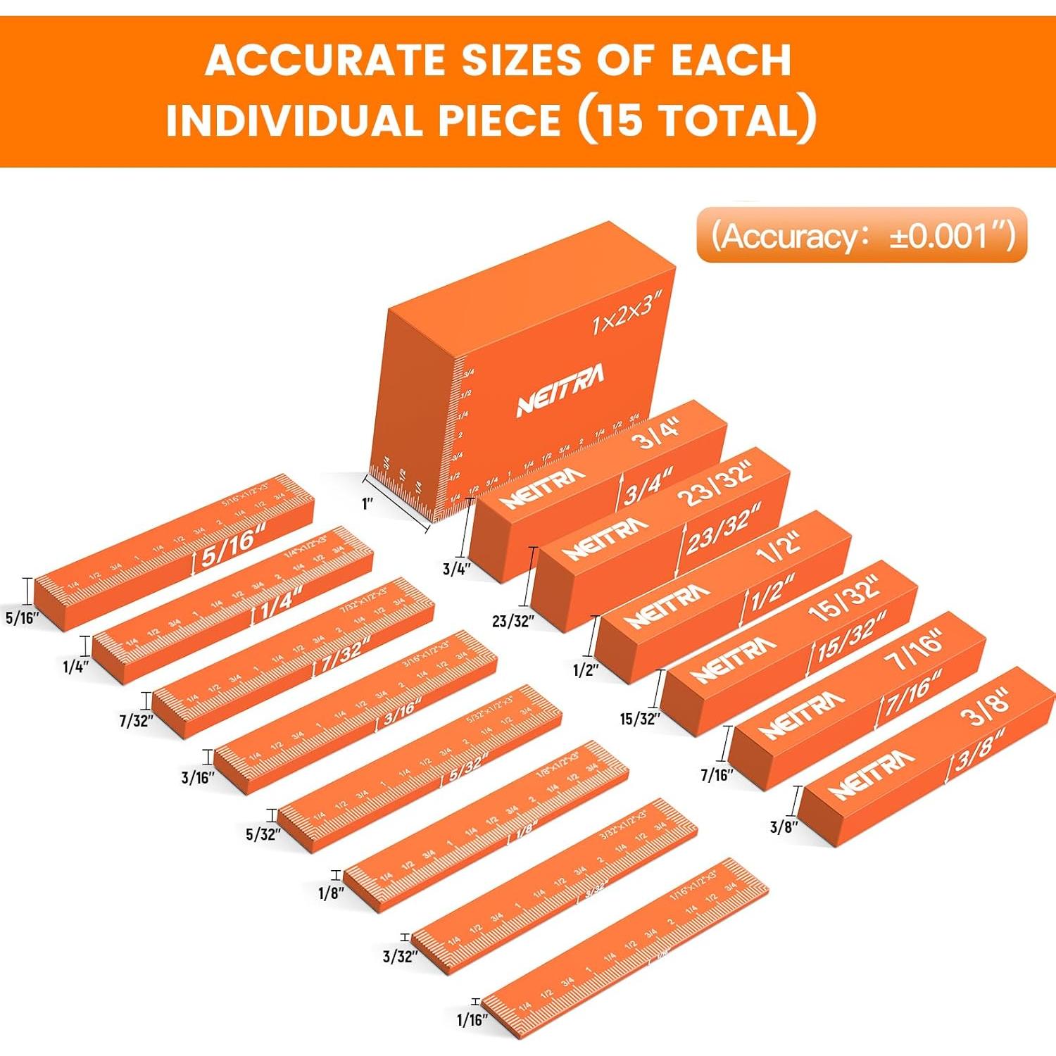 Bloques de Configuración Neitra 15 Piezas Aluminio 76.20 mm