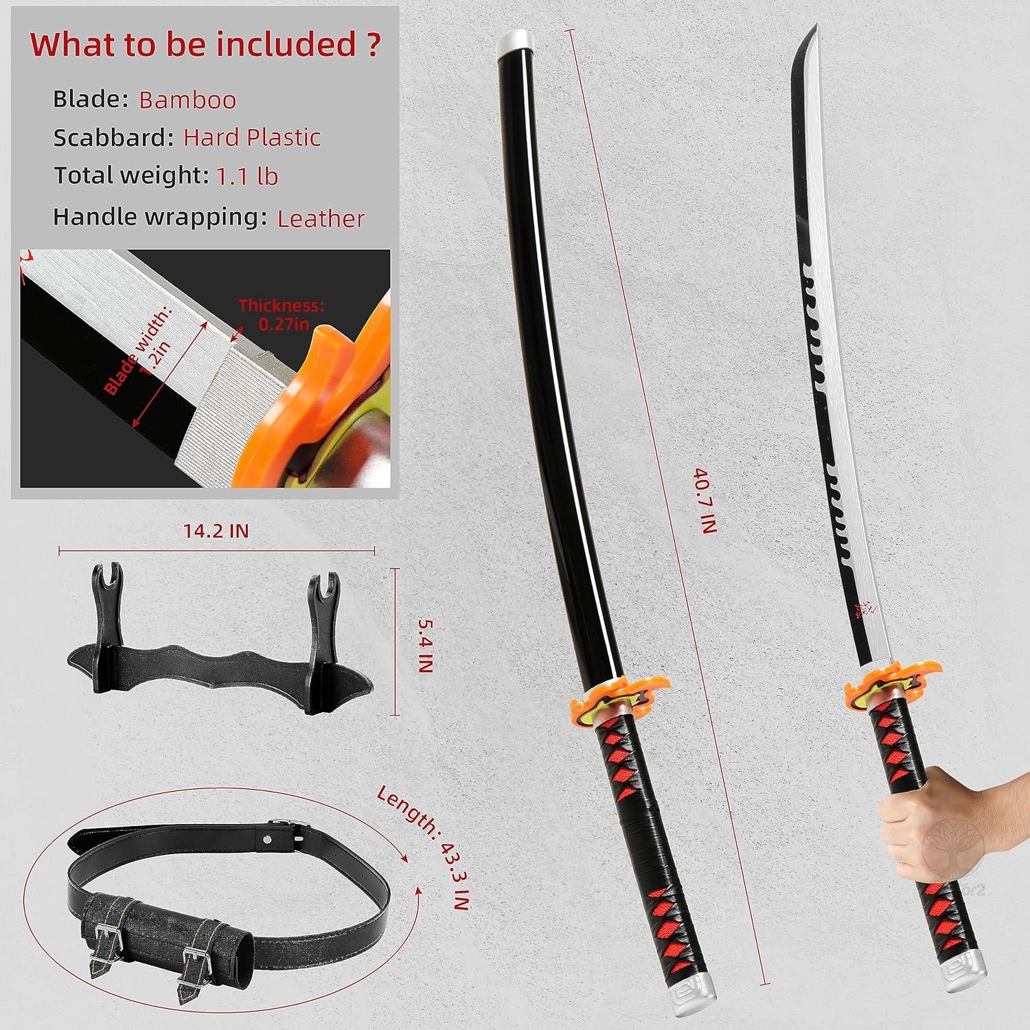 Espada de Cosplay Tanjiro Kamado 102.87 cm + Cinturón y Soporte