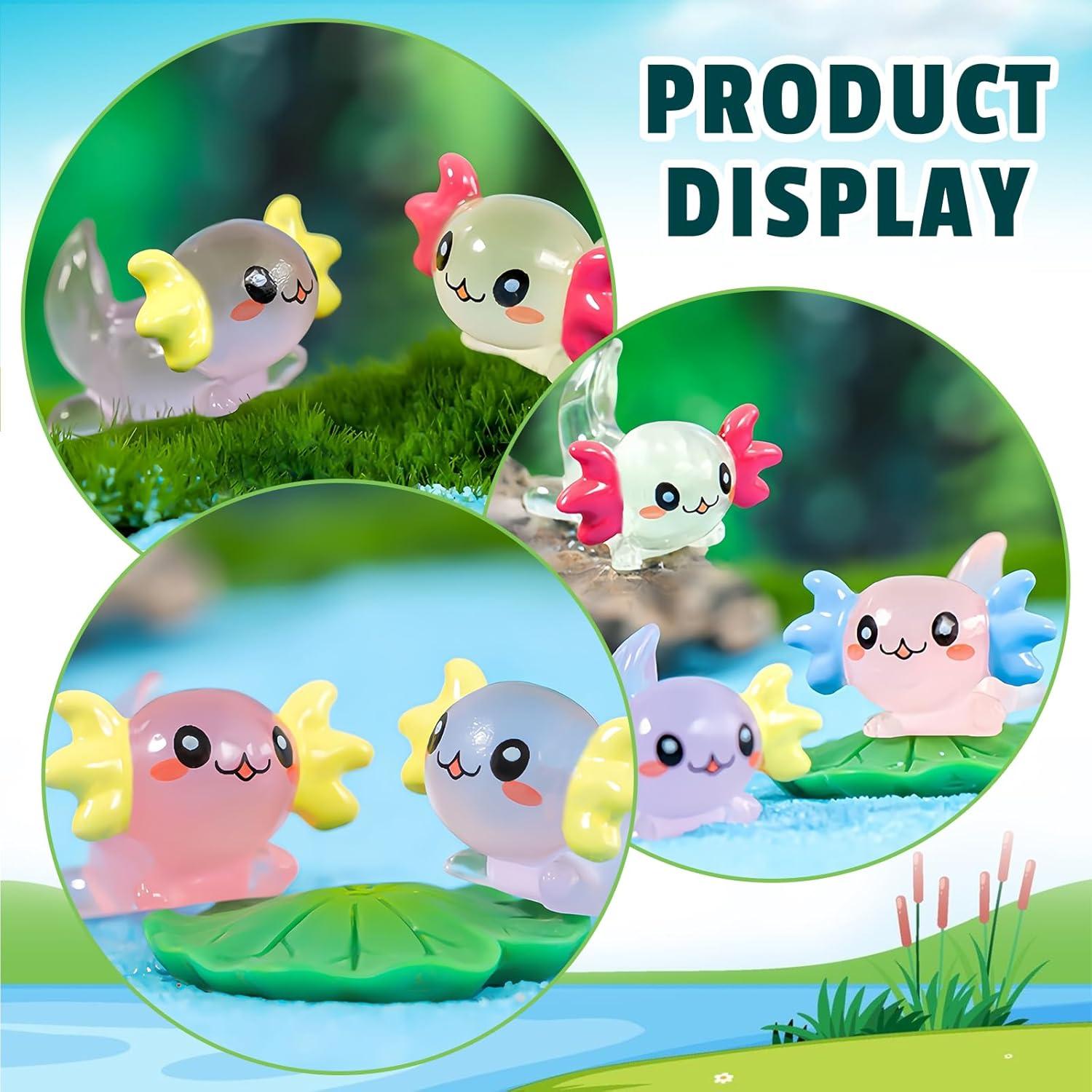 40 Figuras de Axolotls Luminosa de Resina para Decoración