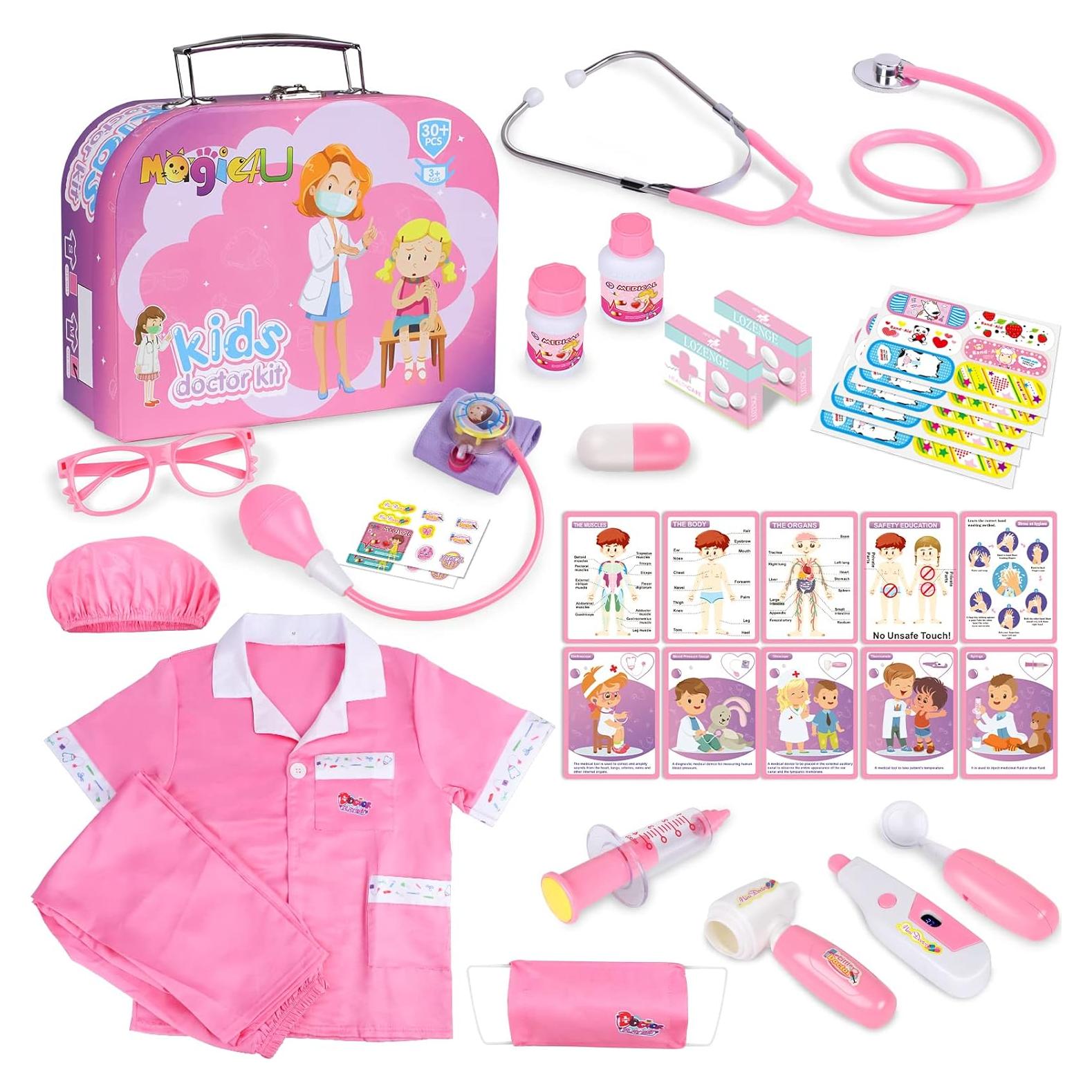 Kit de Disfraz de Doctor Magic4U para Niños 34 Piezas