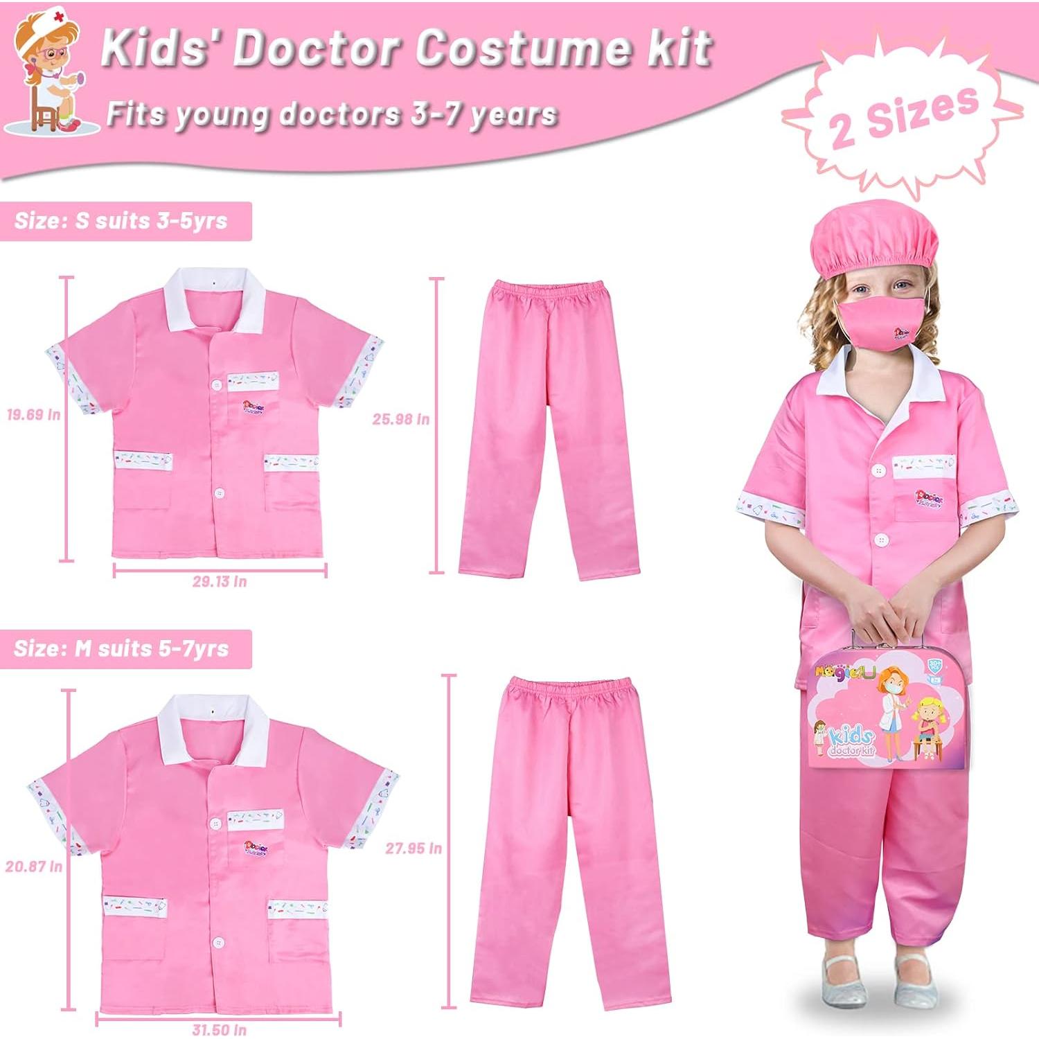 Kit de Disfraz de Doctor Magic4U para Niños 34 Piezas