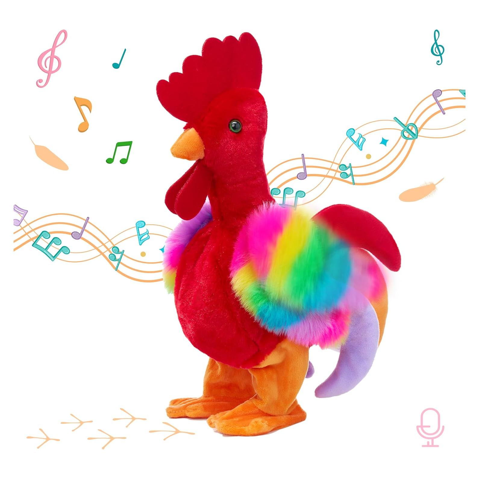 Juguete de Peluche Interactivo Easfan Pollo Rojo 34.3 cm