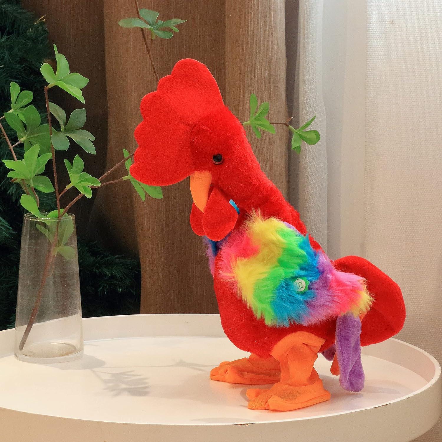 Juguete de Peluche Interactivo Easfan Pollo Rojo 34.3 cm