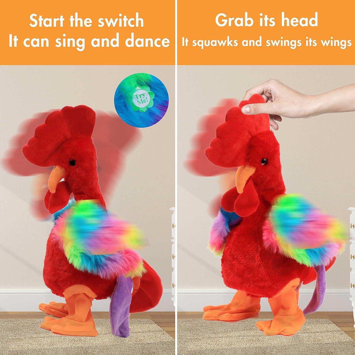 Juguete de Peluche Interactivo Easfan Pollo Rojo 34.3 cm