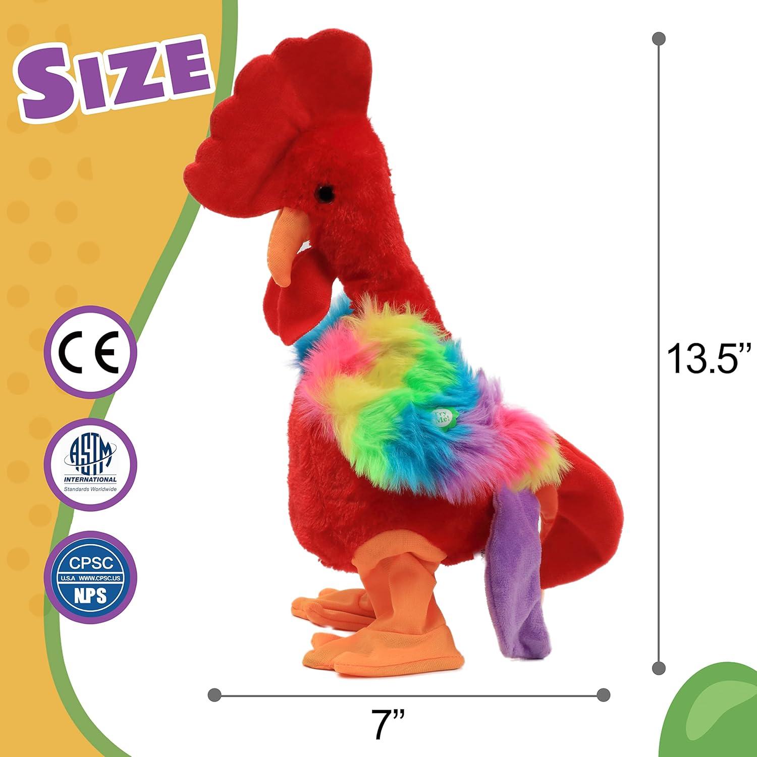 Juguete de Peluche Interactivo Easfan Pollo Rojo 34.3 cm