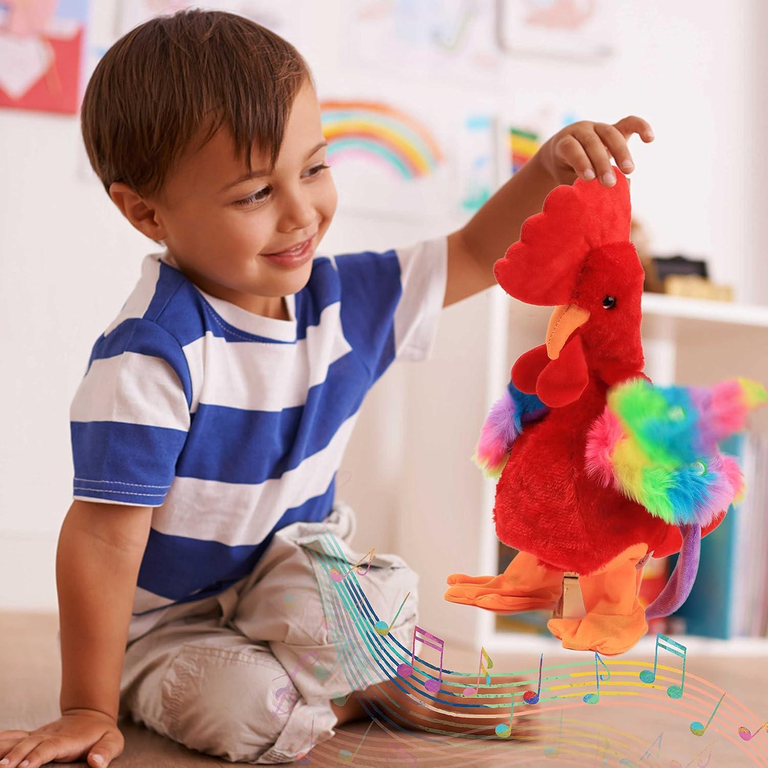 Juguete de Peluche Interactivo Easfan Pollo Rojo 34.3 cm