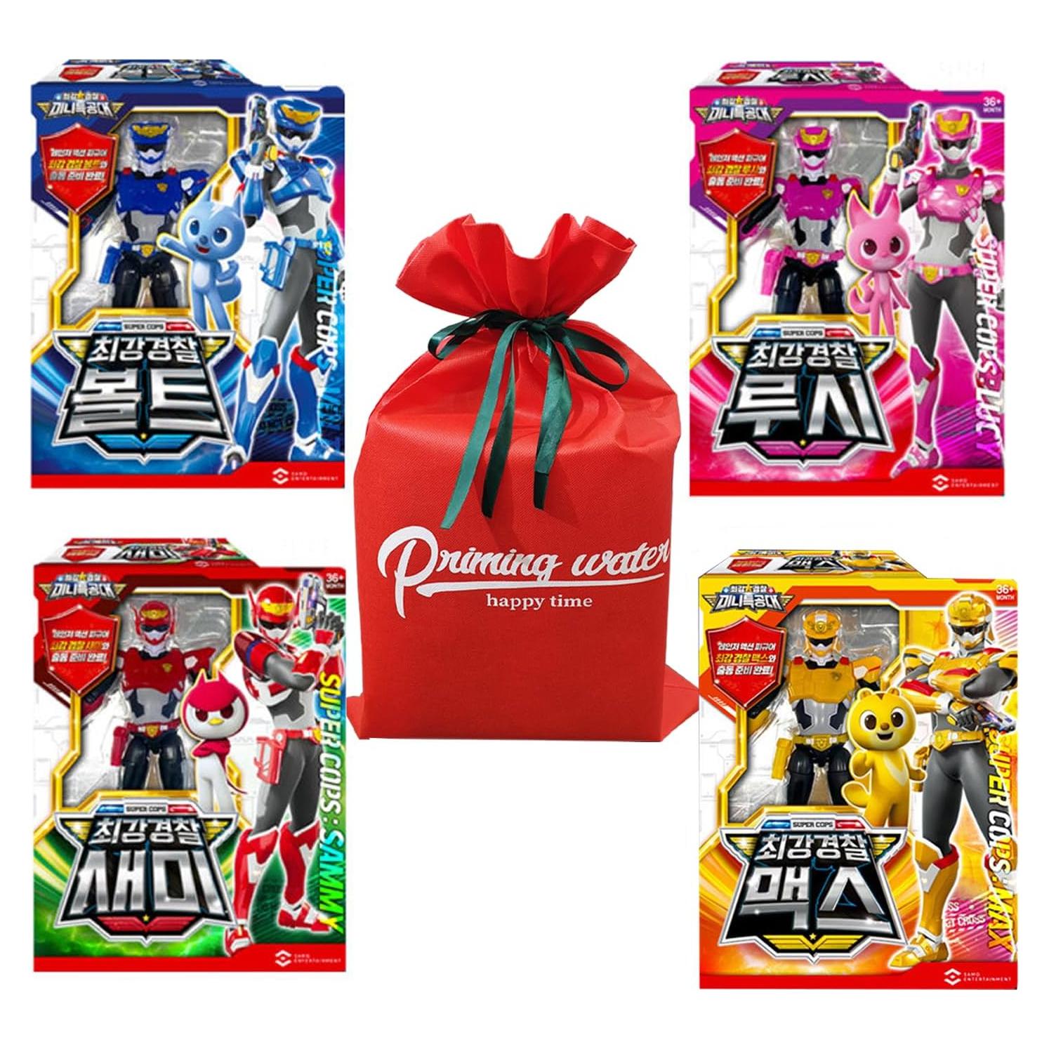 Figura de Robot Transformador Policía Más Fuerte Set 4 Piezas