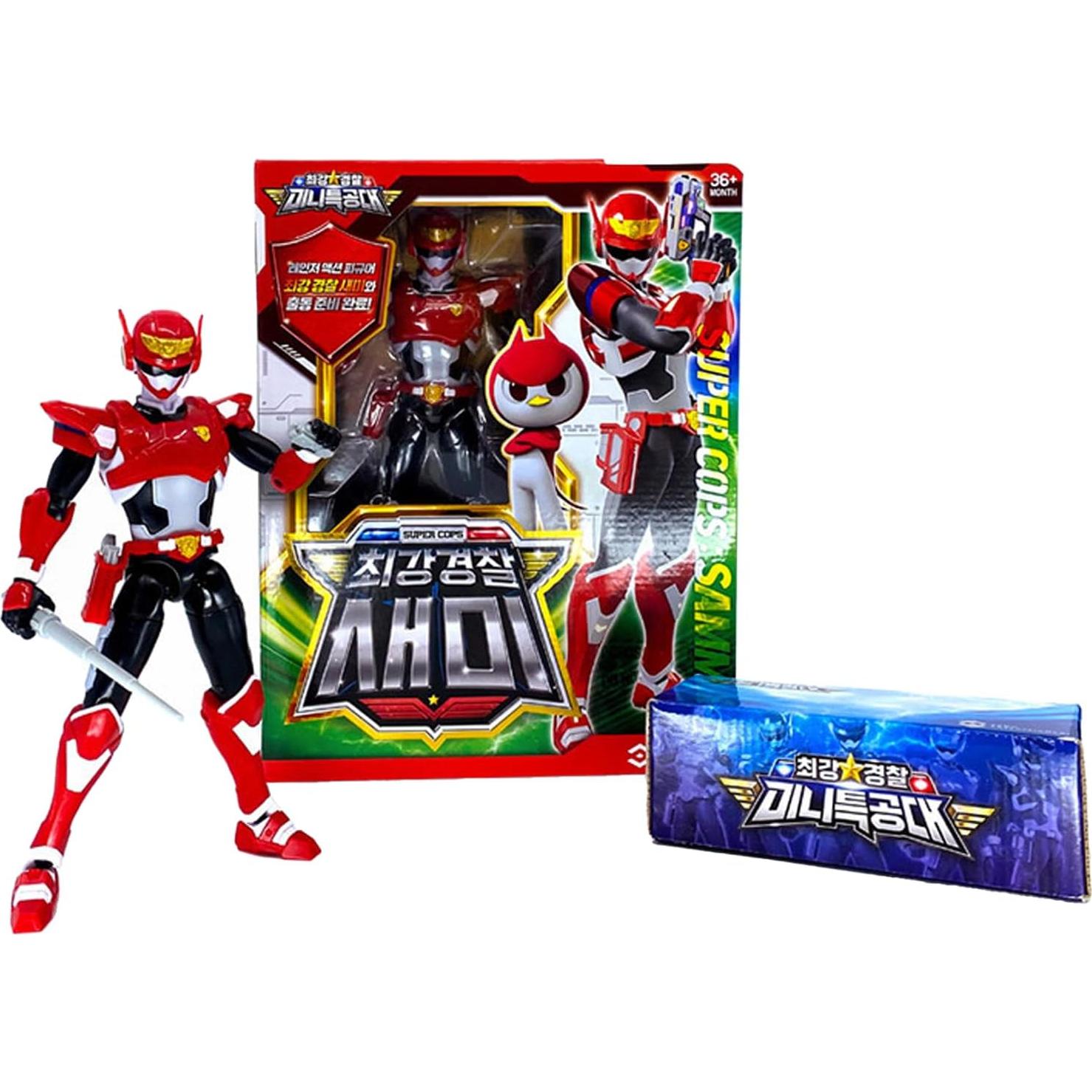 Figura de Robot Transformador Policía Más Fuerte Set 4 Piezas