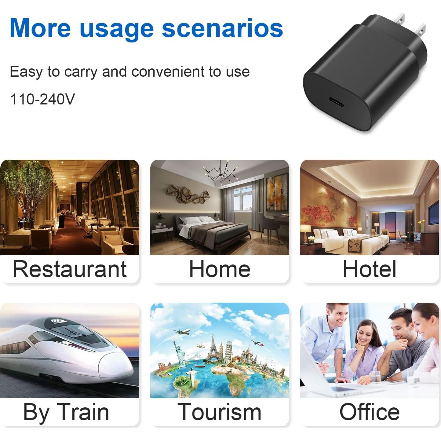 Cargador Rápido USB C 25W STAMISH con Cable 1.8m para Galaxy