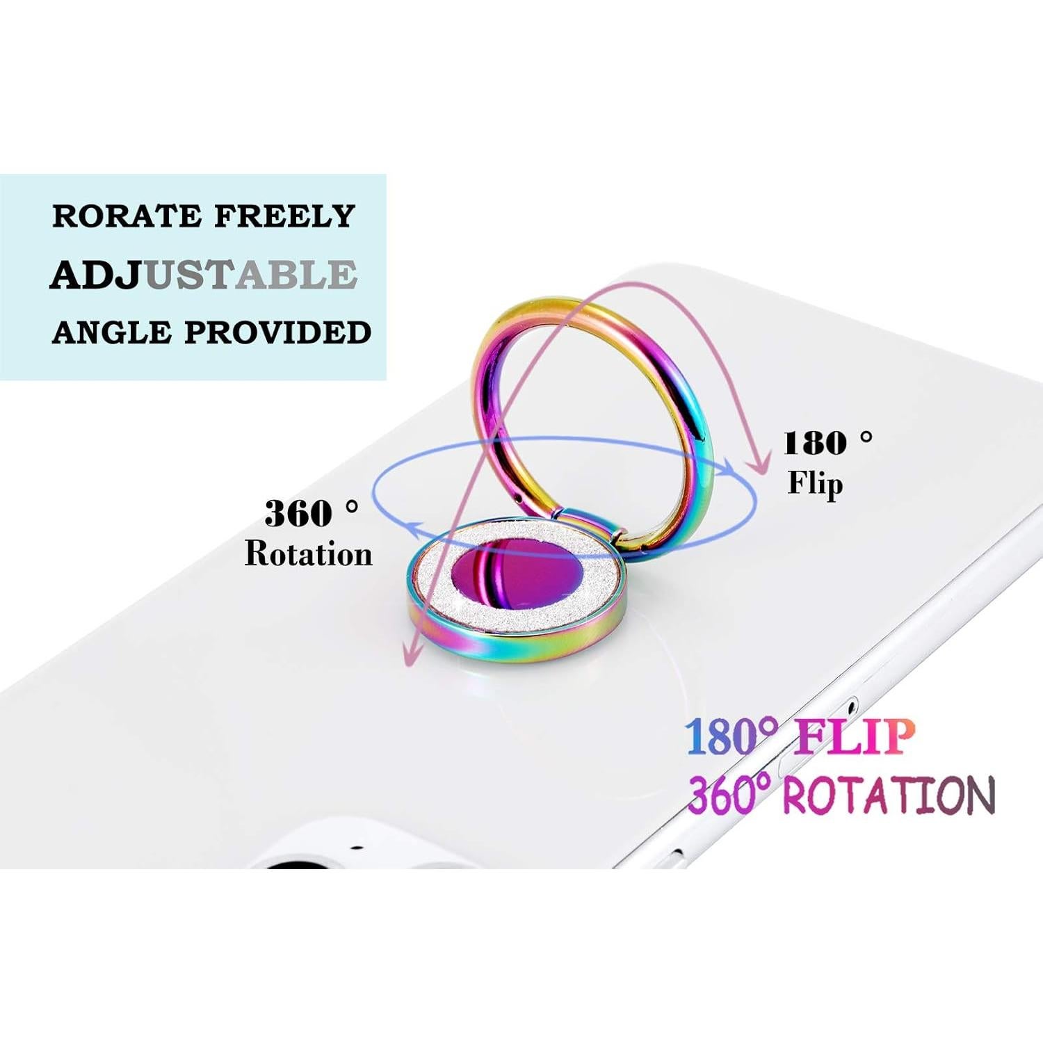 Soporte de Anillo Brillante Arcoíris Lenoup para Teléfono