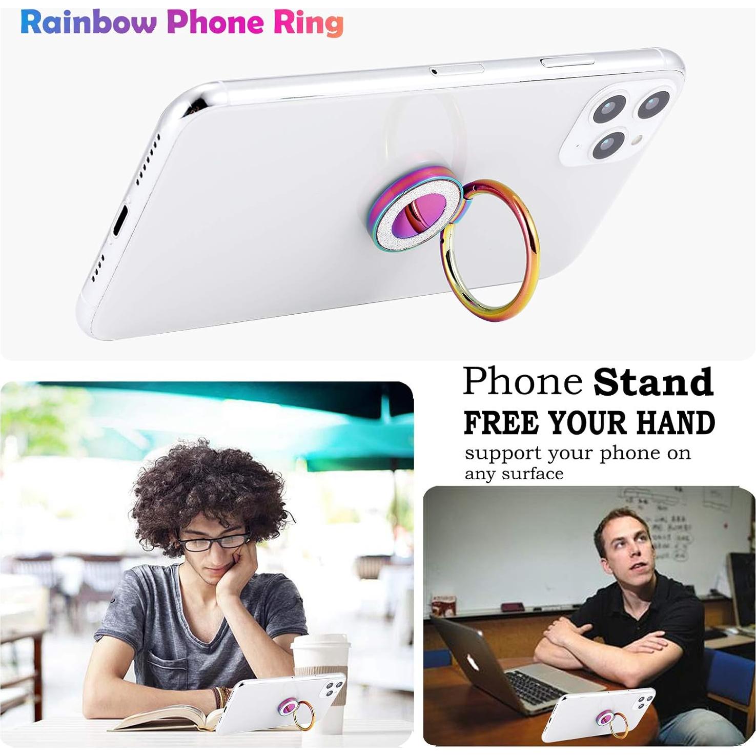 Soporte de Anillo Brillante Arcoíris Lenoup para Teléfono