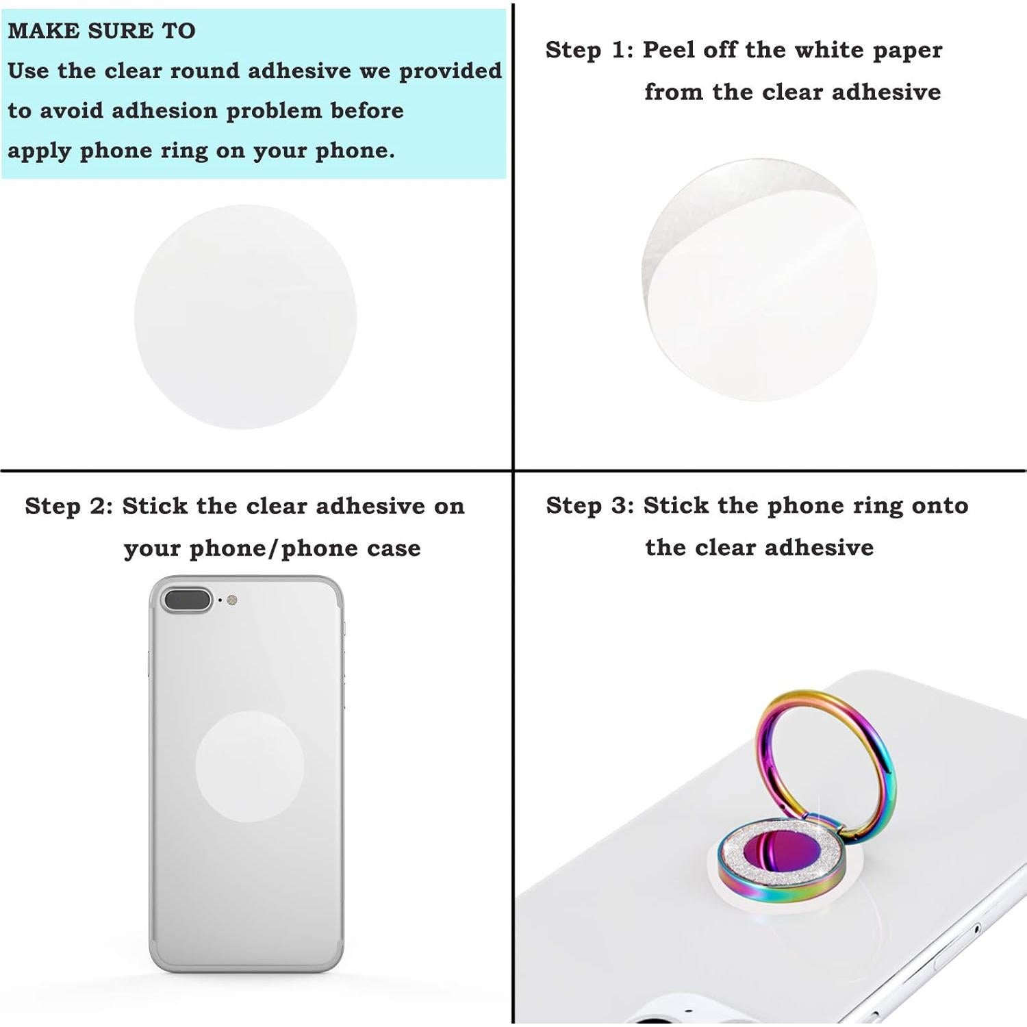 Soporte de Anillo Brillante Arcoíris Lenoup para Teléfono