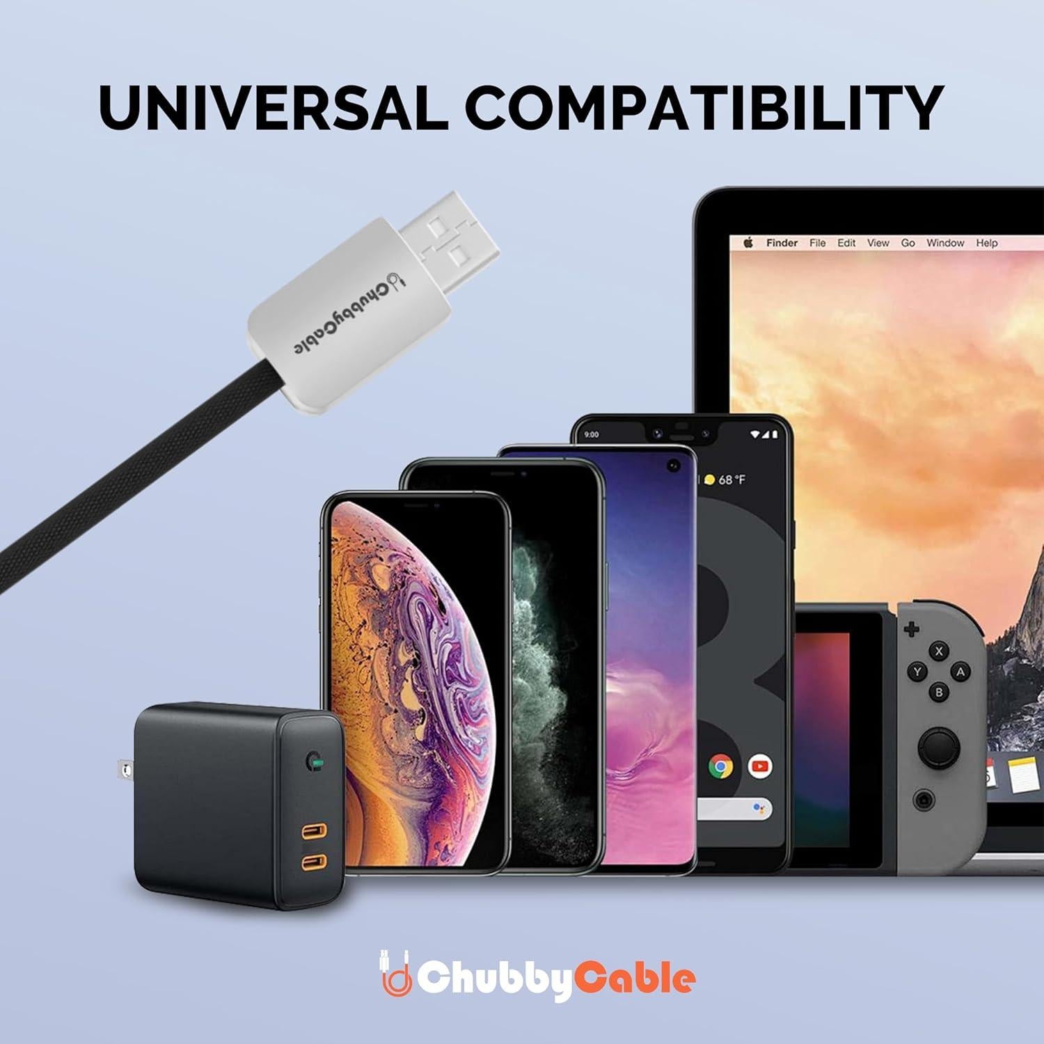 Cable de carga rápida retráctil Chubby 240W USB-C 0.4m-0.7m