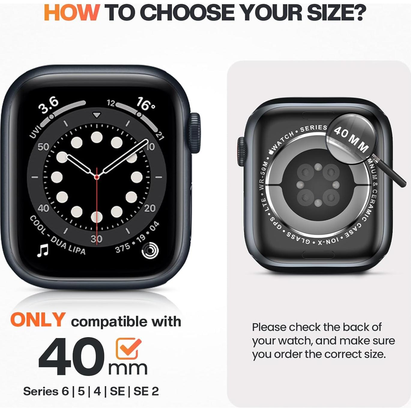 Funda Impermeable Goton para Apple Watch 40-49mm con Brillantes