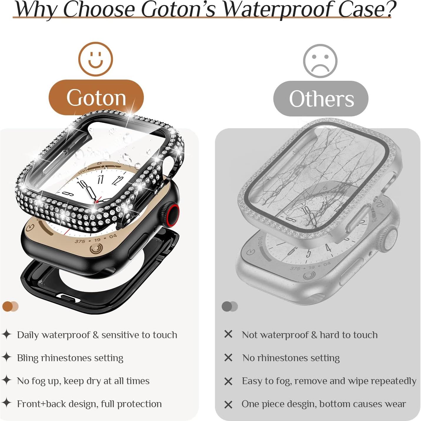 Funda Impermeable Goton para Apple Watch 40-49mm con Brillantes
