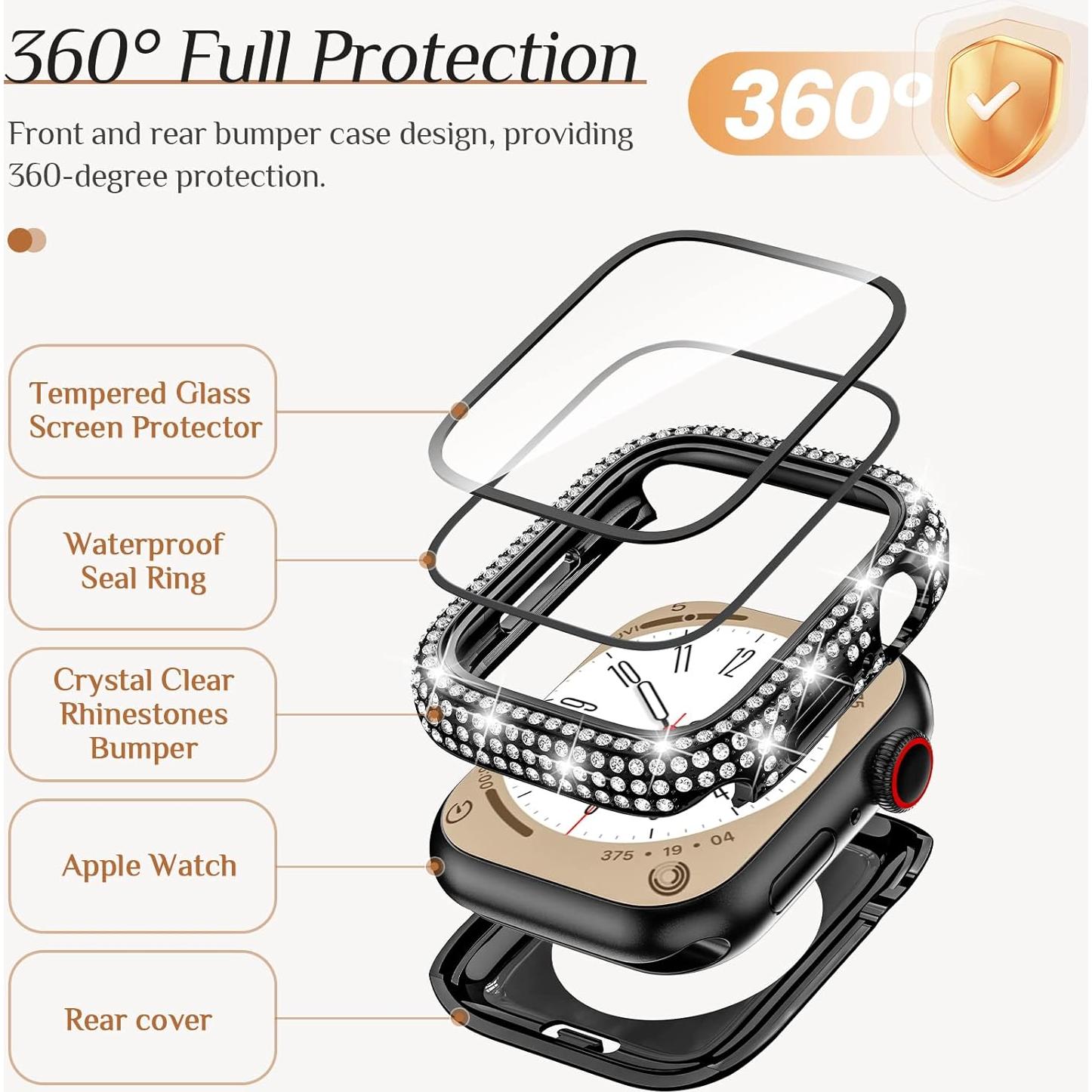Funda Impermeable Goton para Apple Watch 40-49mm con Brillantes