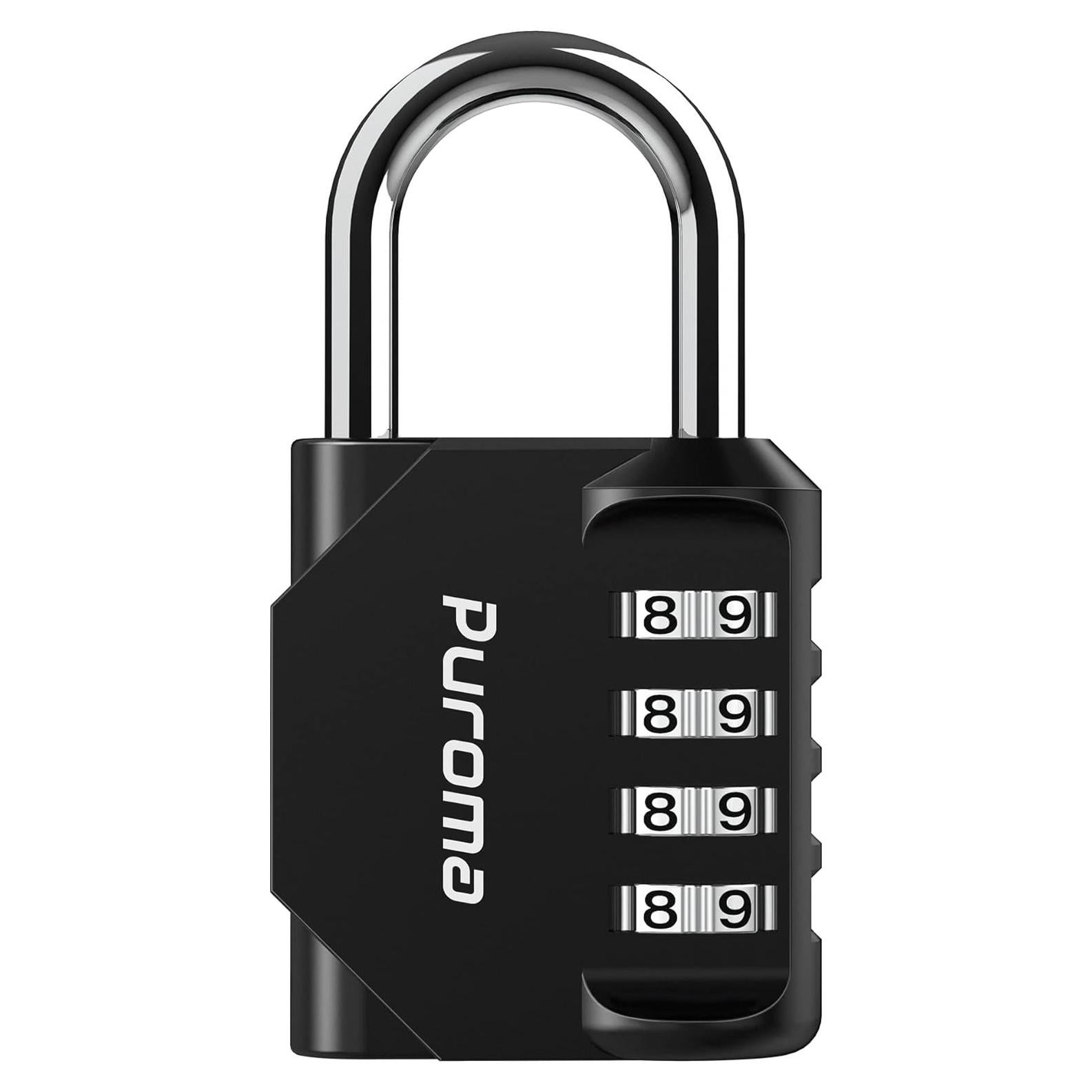 Candado Combinado Puroma 4 Dígitos Impermeable Negro