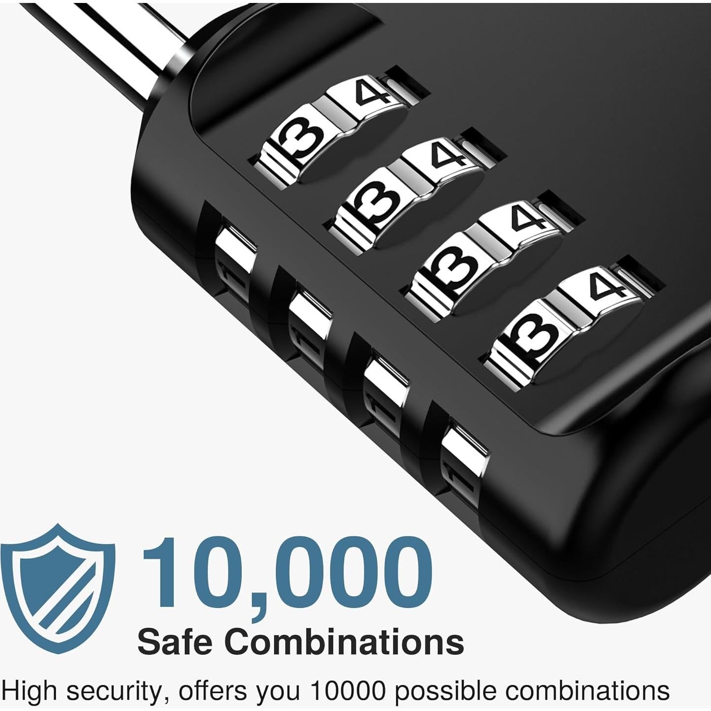 Candado Combinado Puroma 4 Dígitos Impermeable Negro