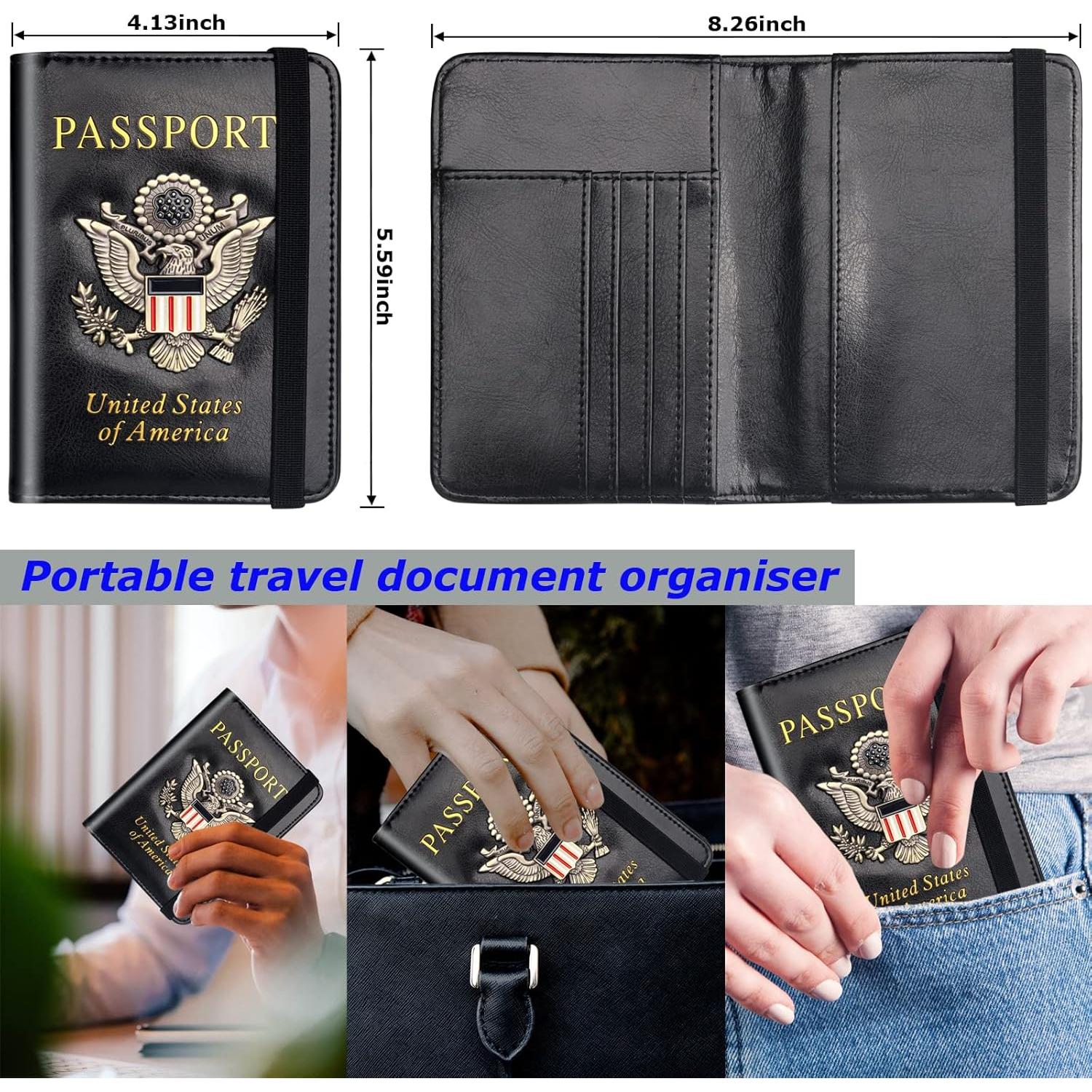 Funda de Pasaporte Herain con Bloqueo RFID - Unisex, Negro