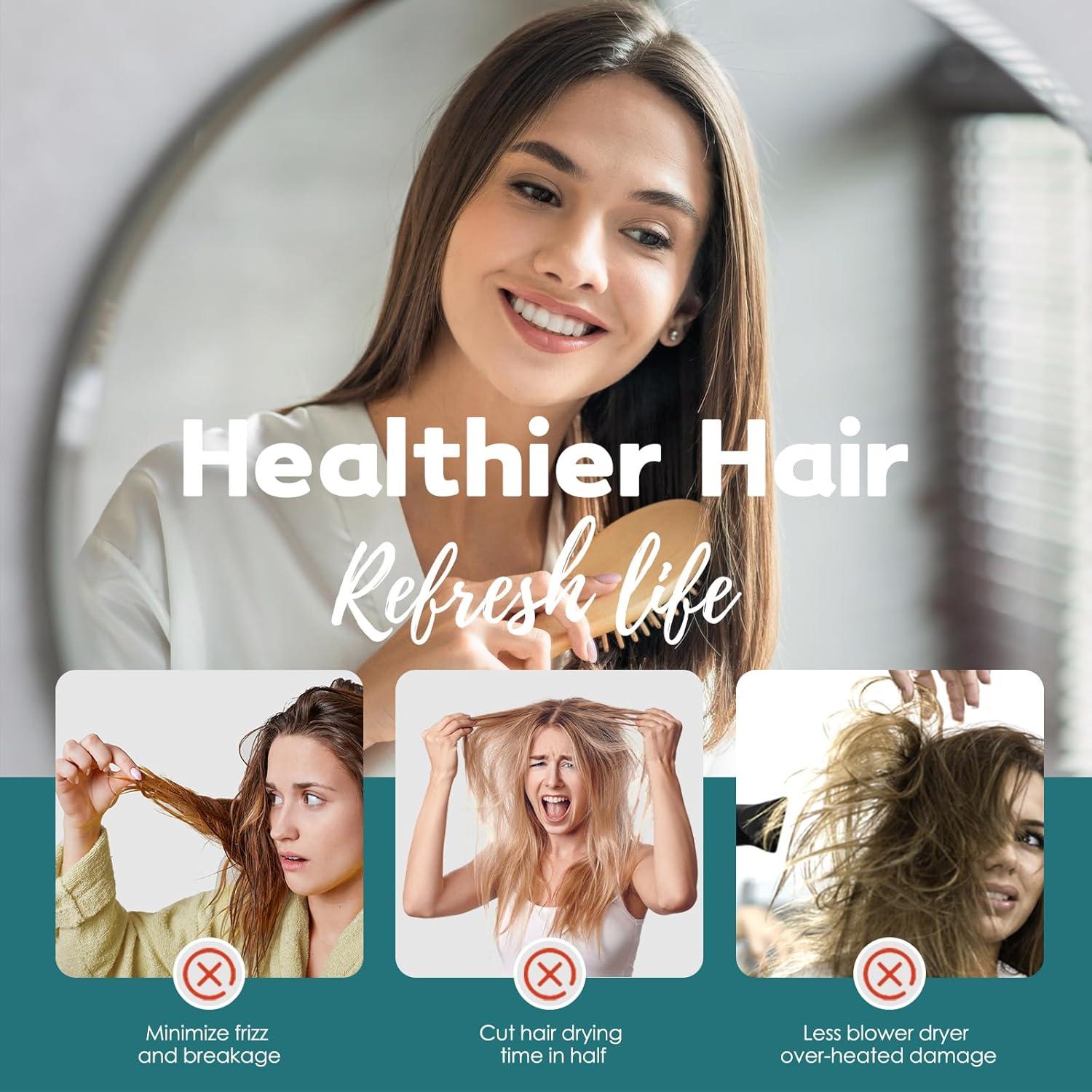 Toalla de Secado de Cabello Microfibra Jeffsun 63.5x25.4cm Azul