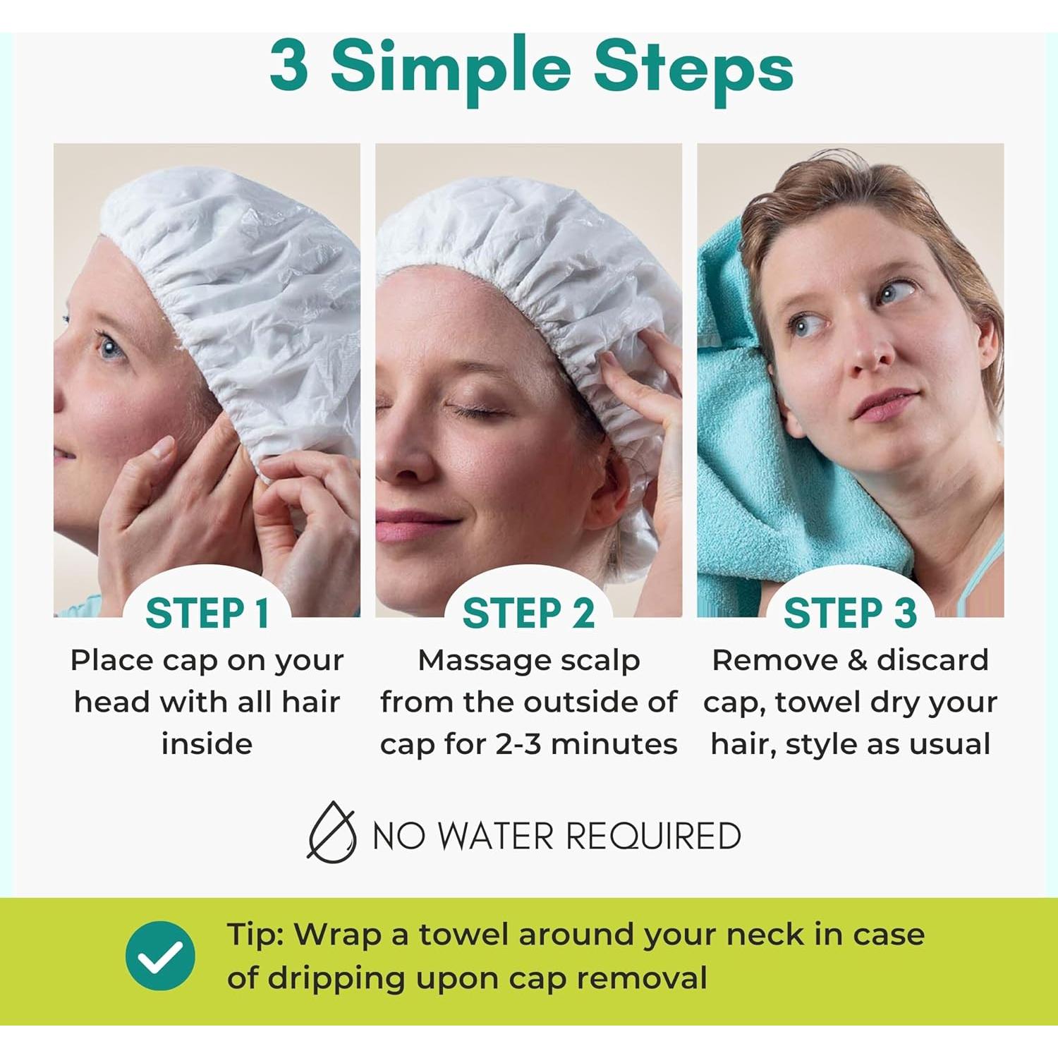 Gorro de Champú Sin Enjuague Nurture | 1 Cuenta (Paquete de 6)