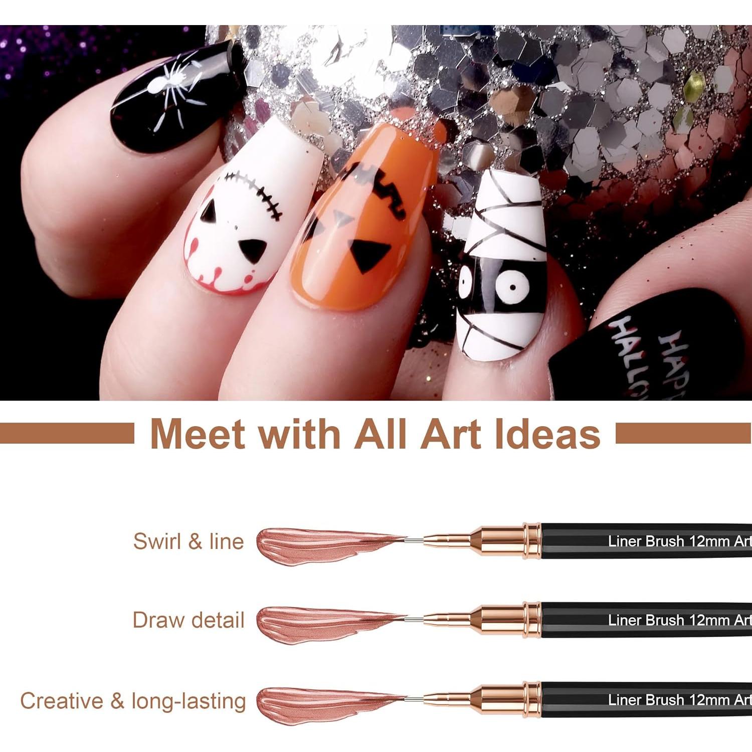 Set de Pinceles Liner para Uñas Artdone 5PCS Negro 5-25mm