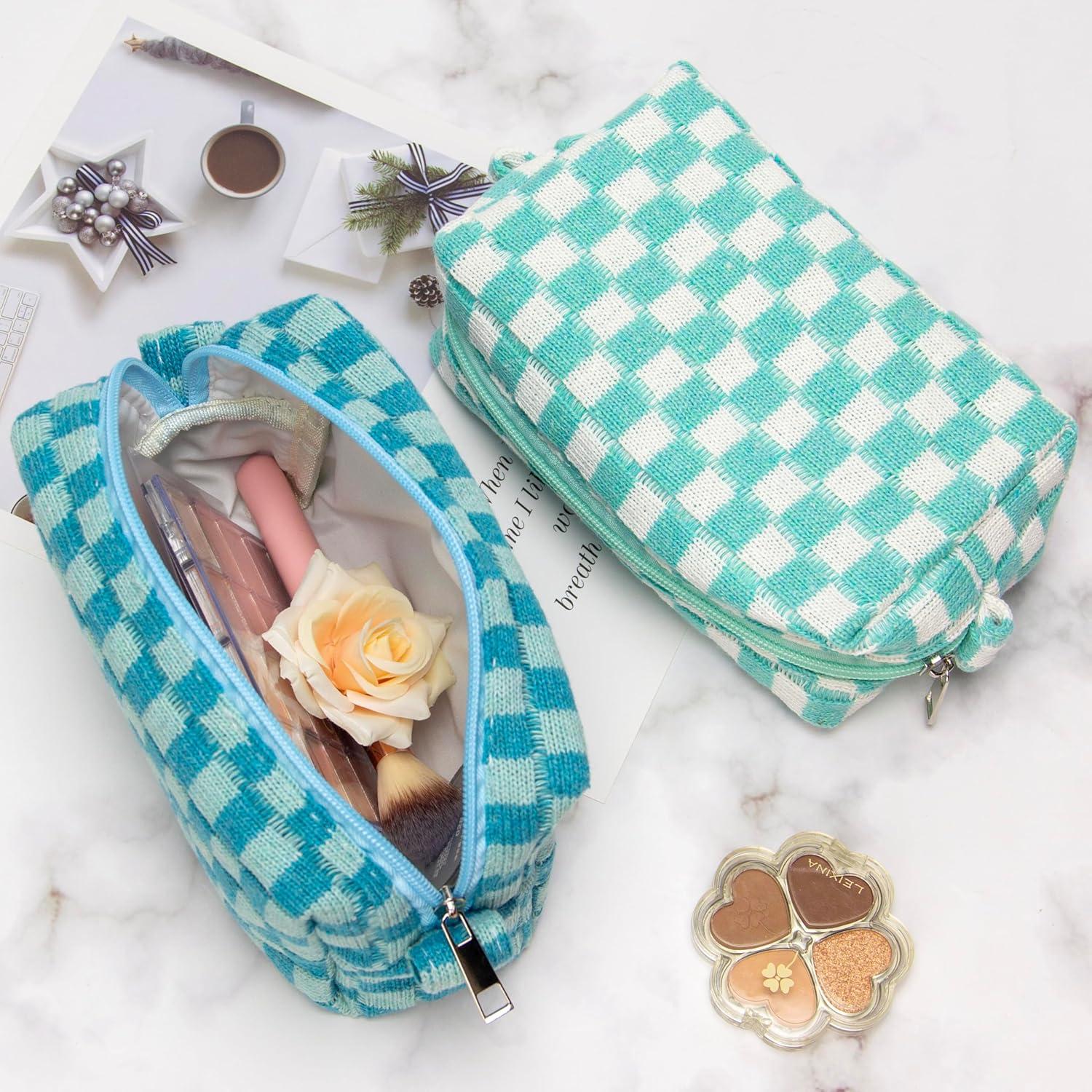 Bolsa de Maquillaje Compacta PAZIMIIK Azul Ártico 17x9x7 cm